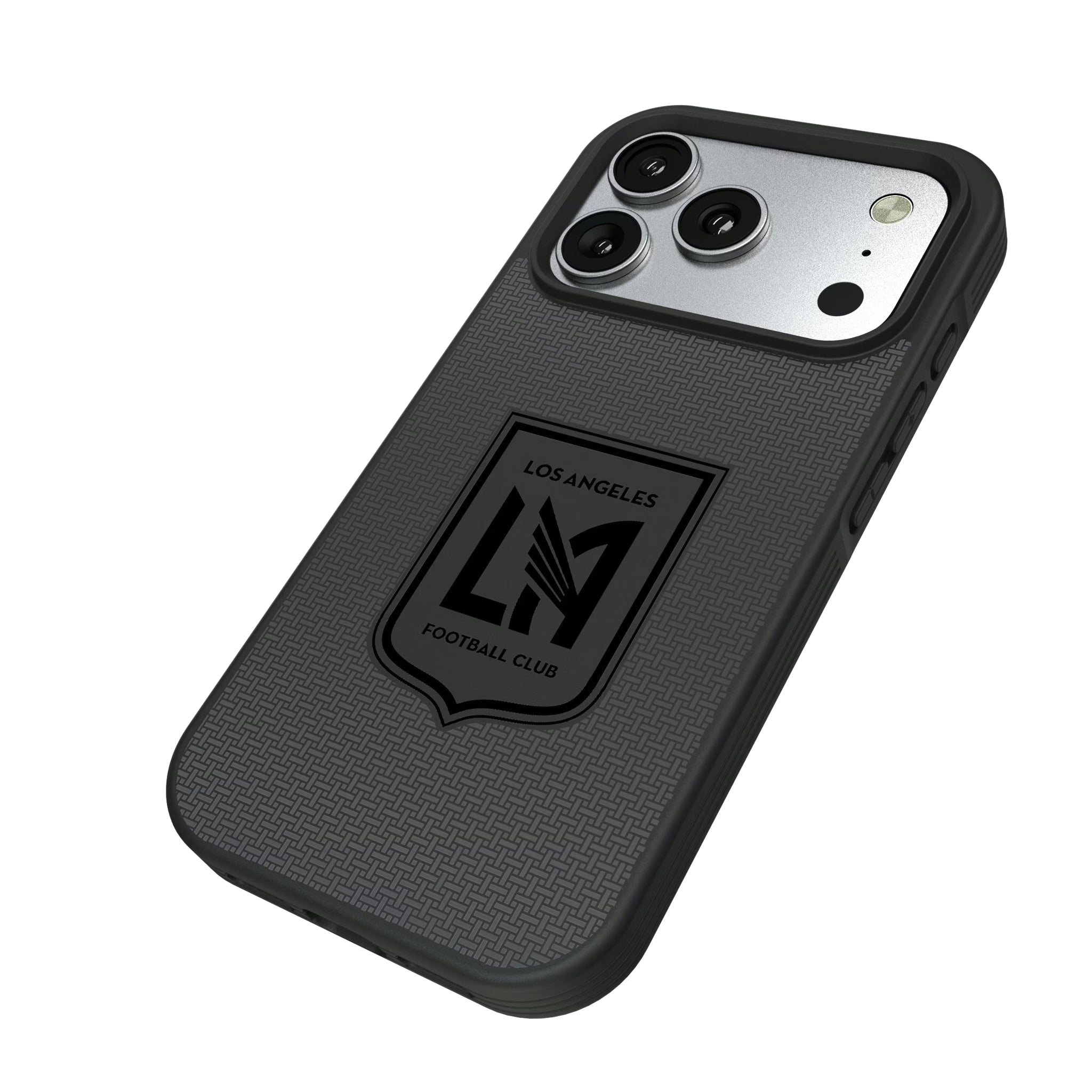 Los Angeles Football Club Linen iPhone Bump Phone Case for Apple iPhone - Isometric View#Device_iPhone 17 Pro