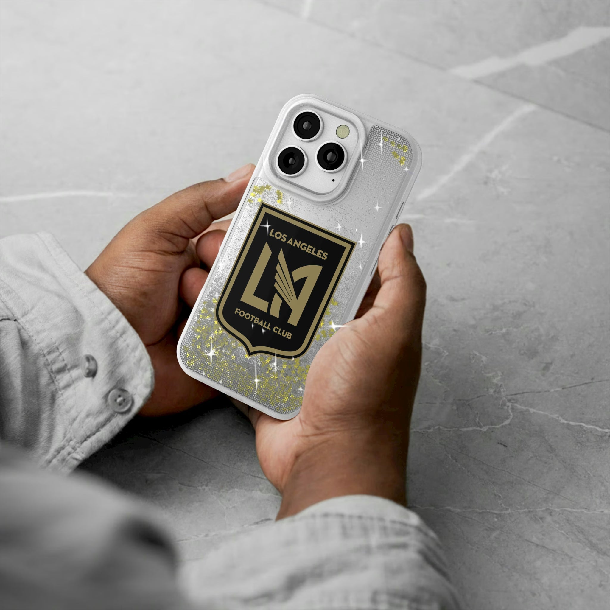 Los Angeles Football Club Linen iPhone Glitter Phone Case for Apple iPhone - Lifestyle#Device_iPhone 16 Pro