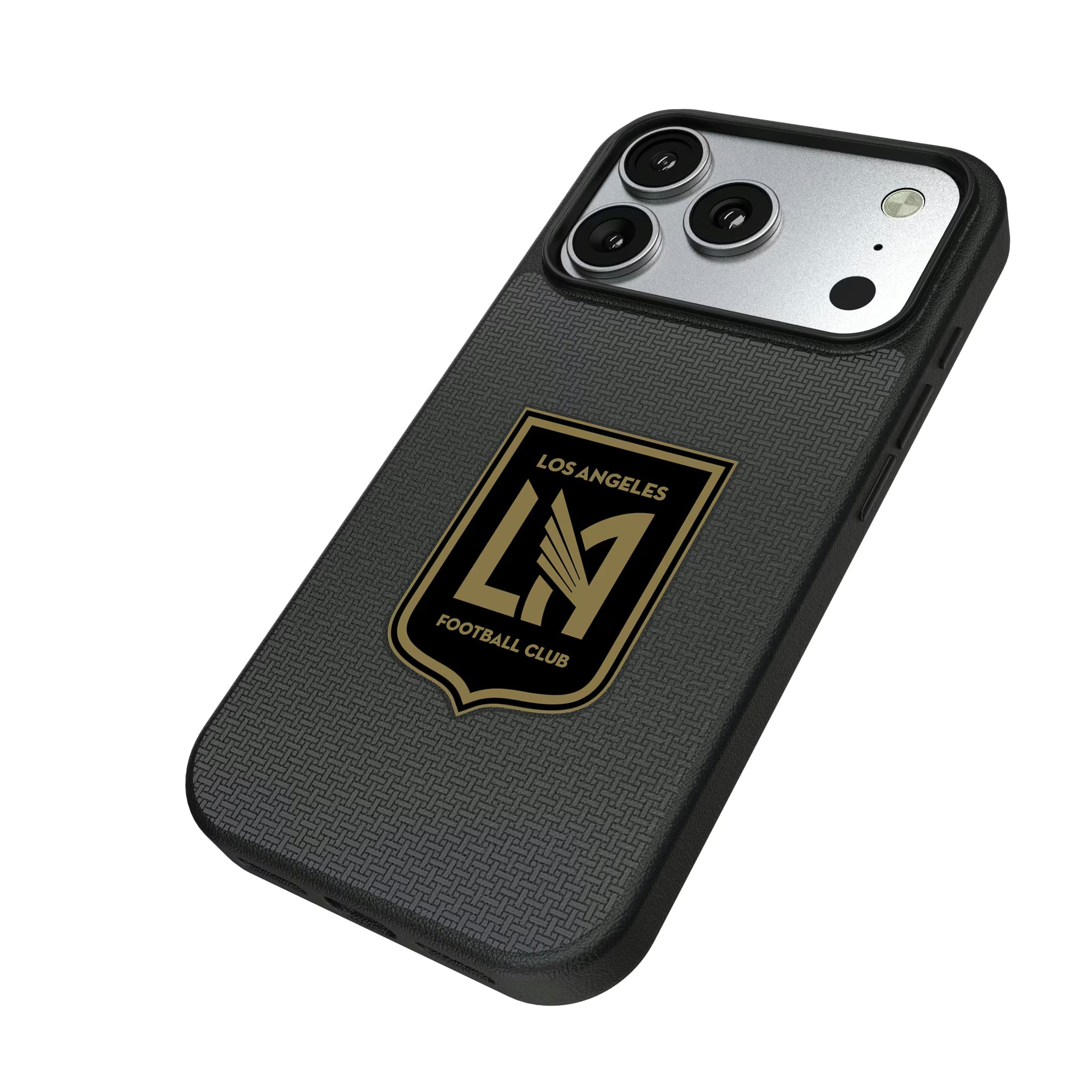 Los Angeles Football Club Linen iPhone MagSafe Compatible Phone Case for Apple iPhone - Isometric View#Device_iPhone 17 Pro