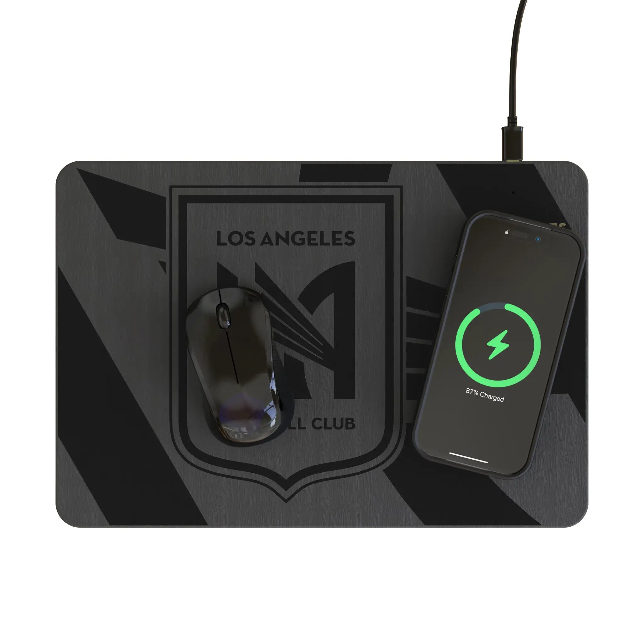 Los Angeles Football Club Monocolor Tilt 15-Watt Wireless Charger and Mouse Pad - Lifestyle