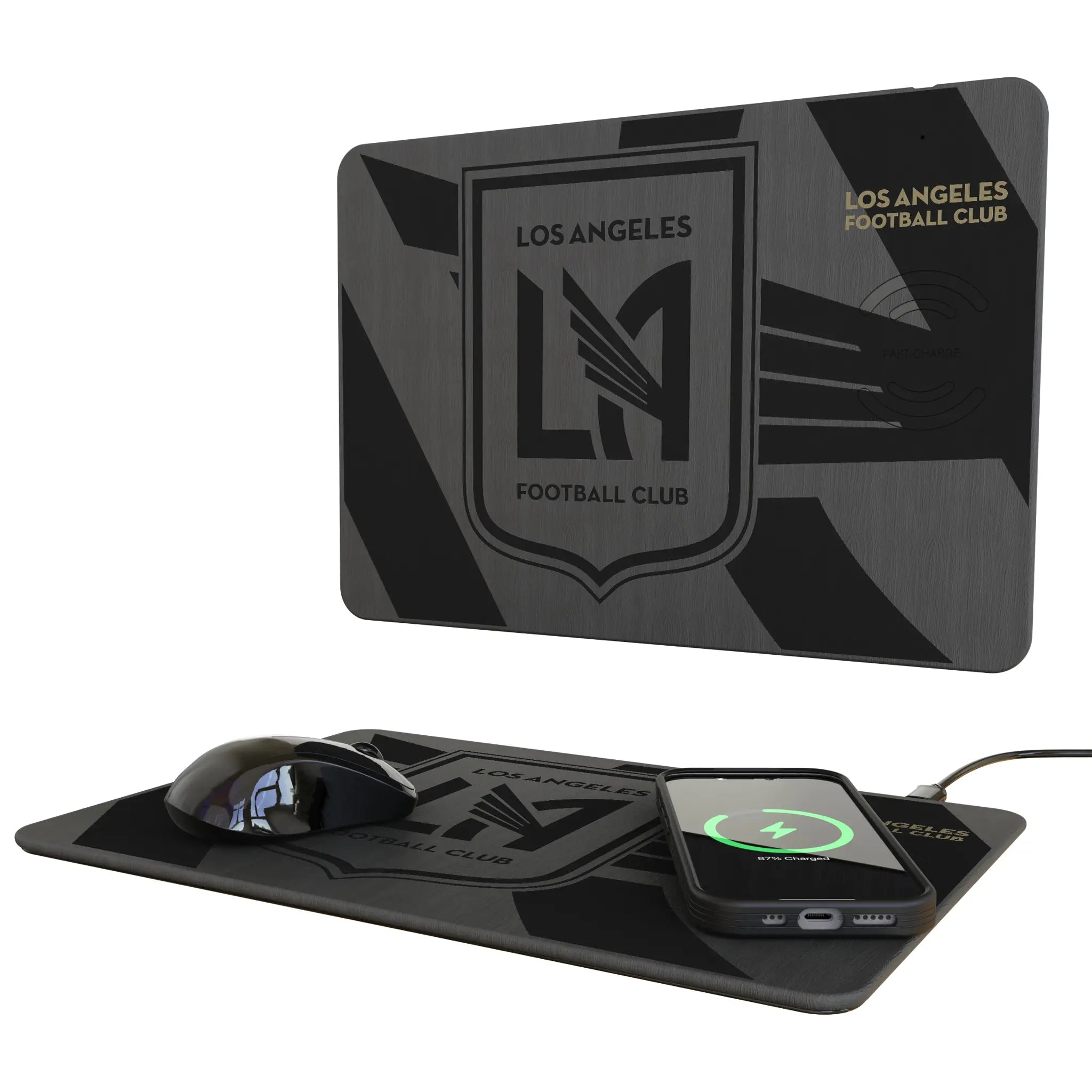 Los Angeles Football Club Monocolor Tilt 15-Watt Wireless Charger and Mouse Pad