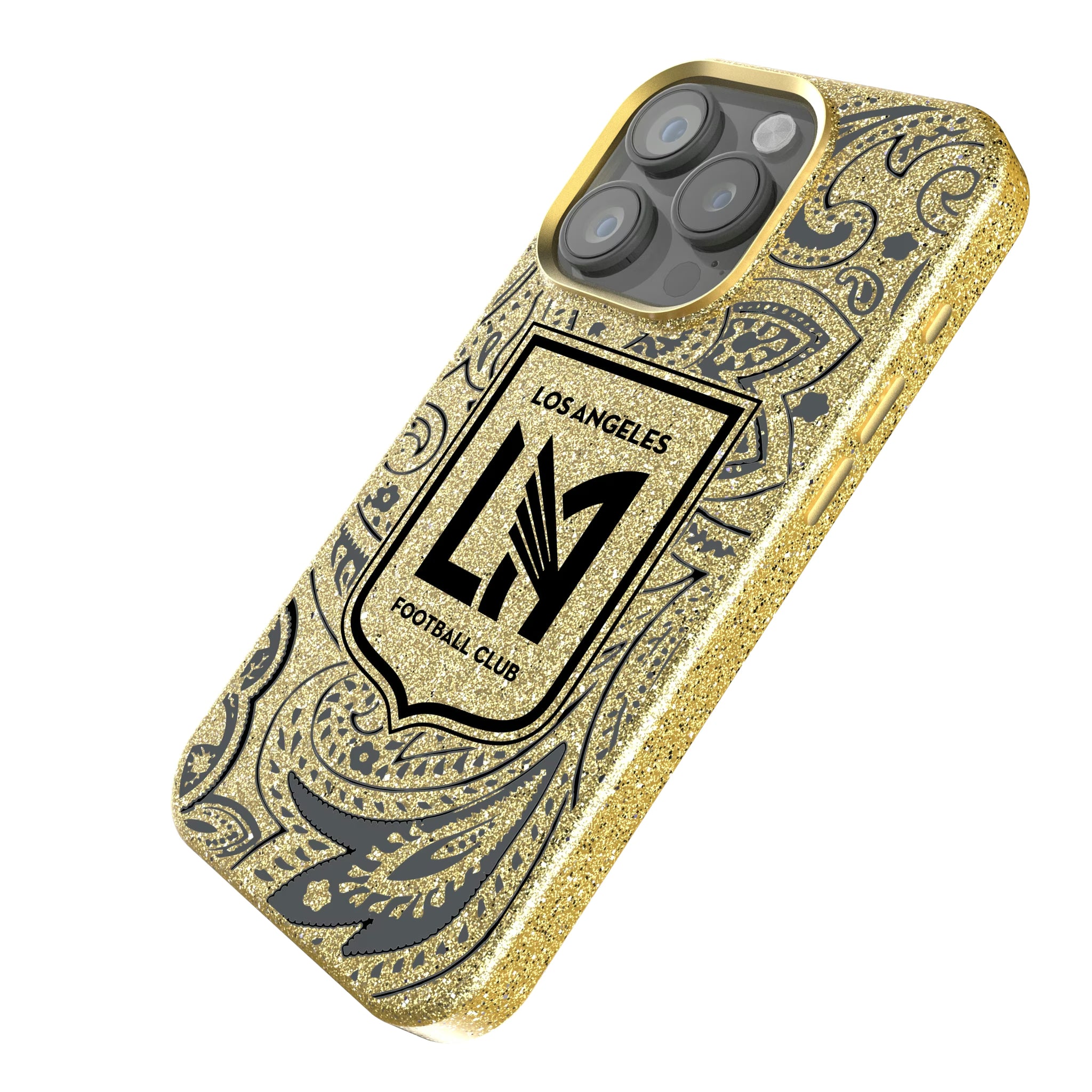 Los Angeles Football Club Paisley iPhone Bling Phone Case for Apple iPhone - Isometric View