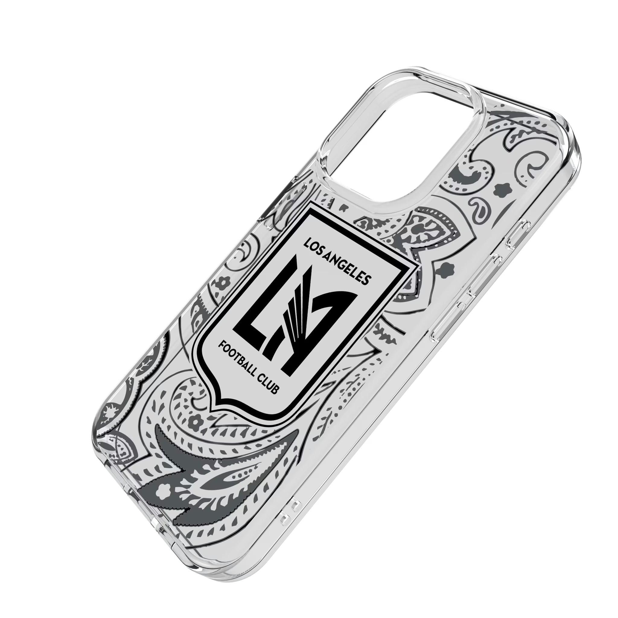 Los Angeles Football Club Paisley iPhone Clear Phone Case for Apple iPhone - Isometric View