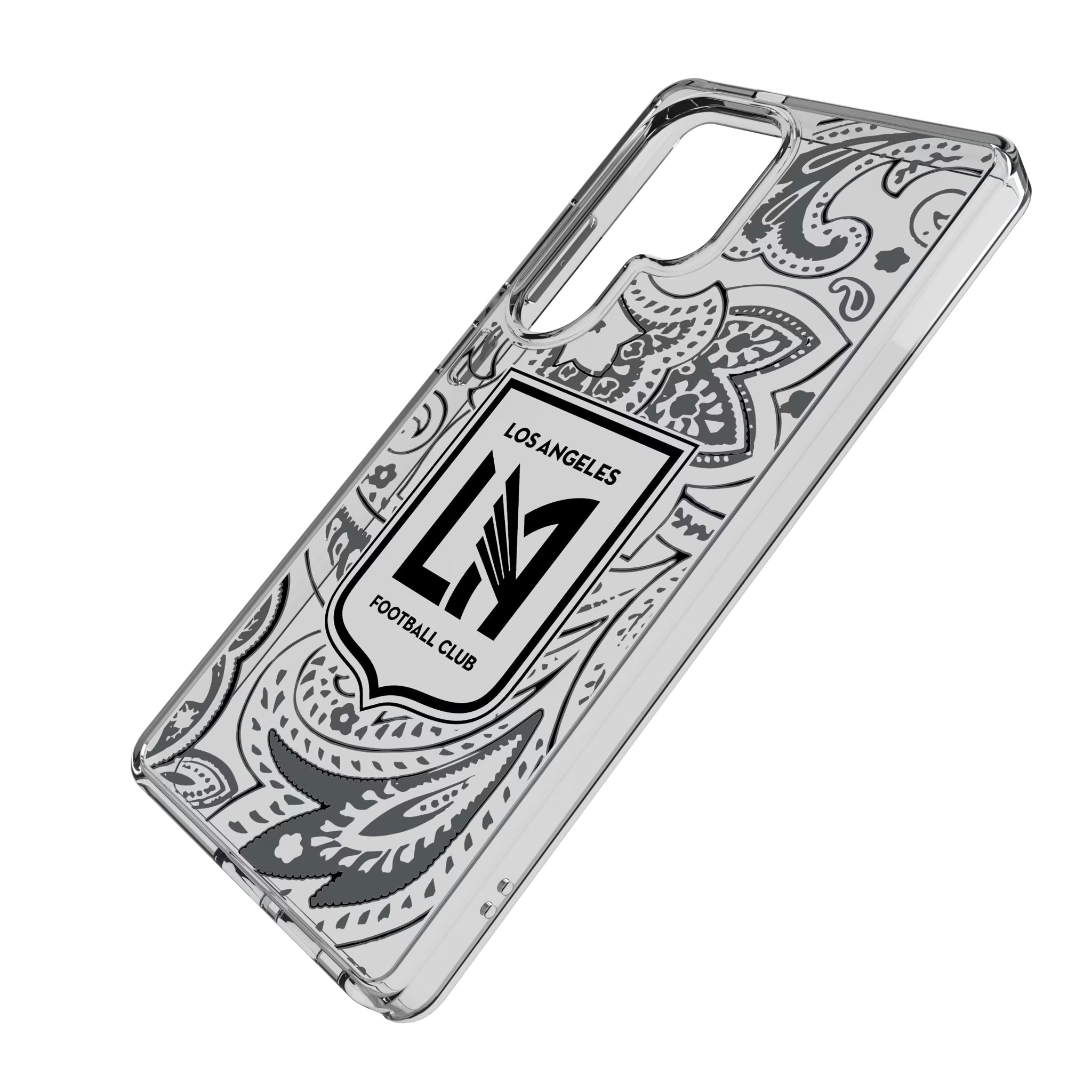 Los Angeles Football Club Paisley Galaxy Clear Phone Case for Samsung Galaxy - Isometric View