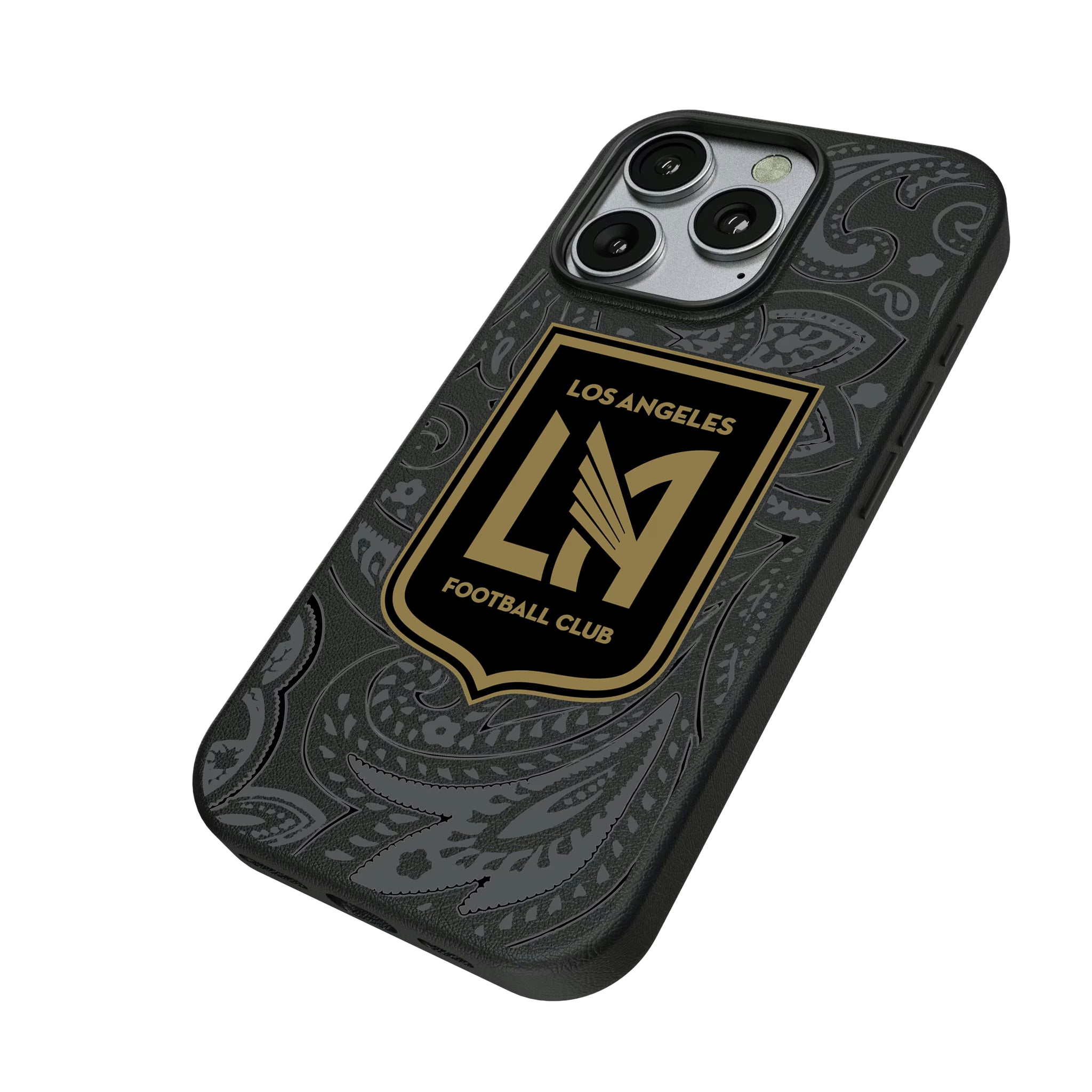 Los Angeles Football Club Paisley iPhone MagSafe Compatible Phone Case for Apple iPhone - Isometric View