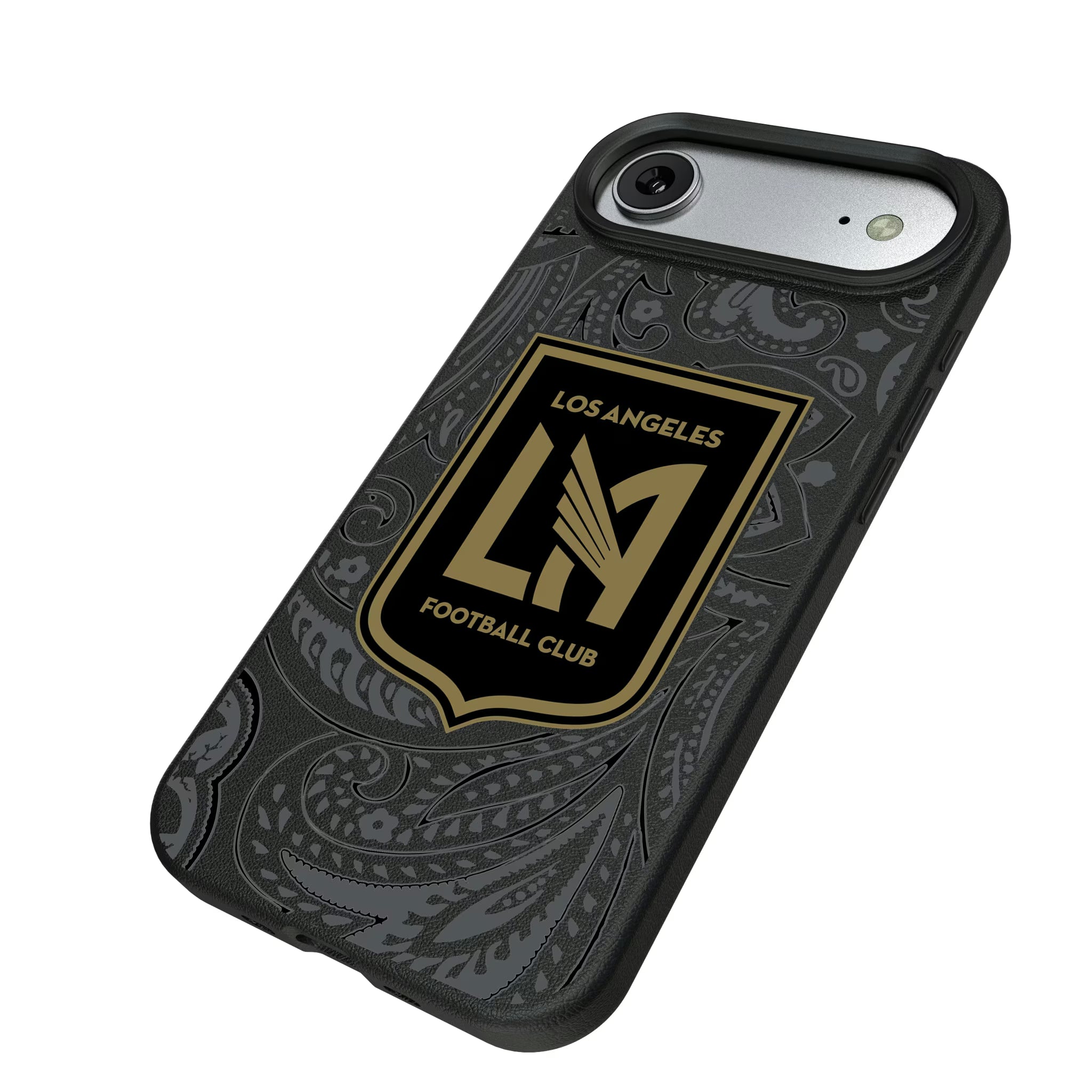 Los Angeles Football Club Paisley iPhone MagSafe Compatible Phone Case for Apple iPhone - Isometric View#Device_iPhone Air