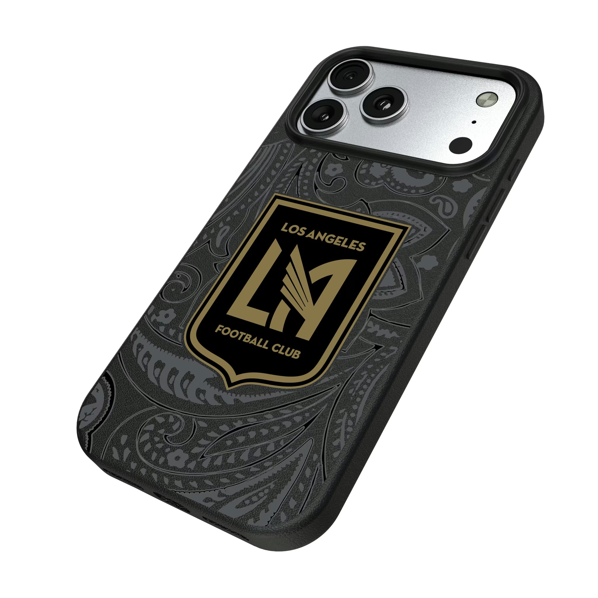Los Angeles Football Club Paisley iPhone MagSafe Compatible Phone Case for Apple iPhone - Isometric View#Device_iPhone 17 Pro Max