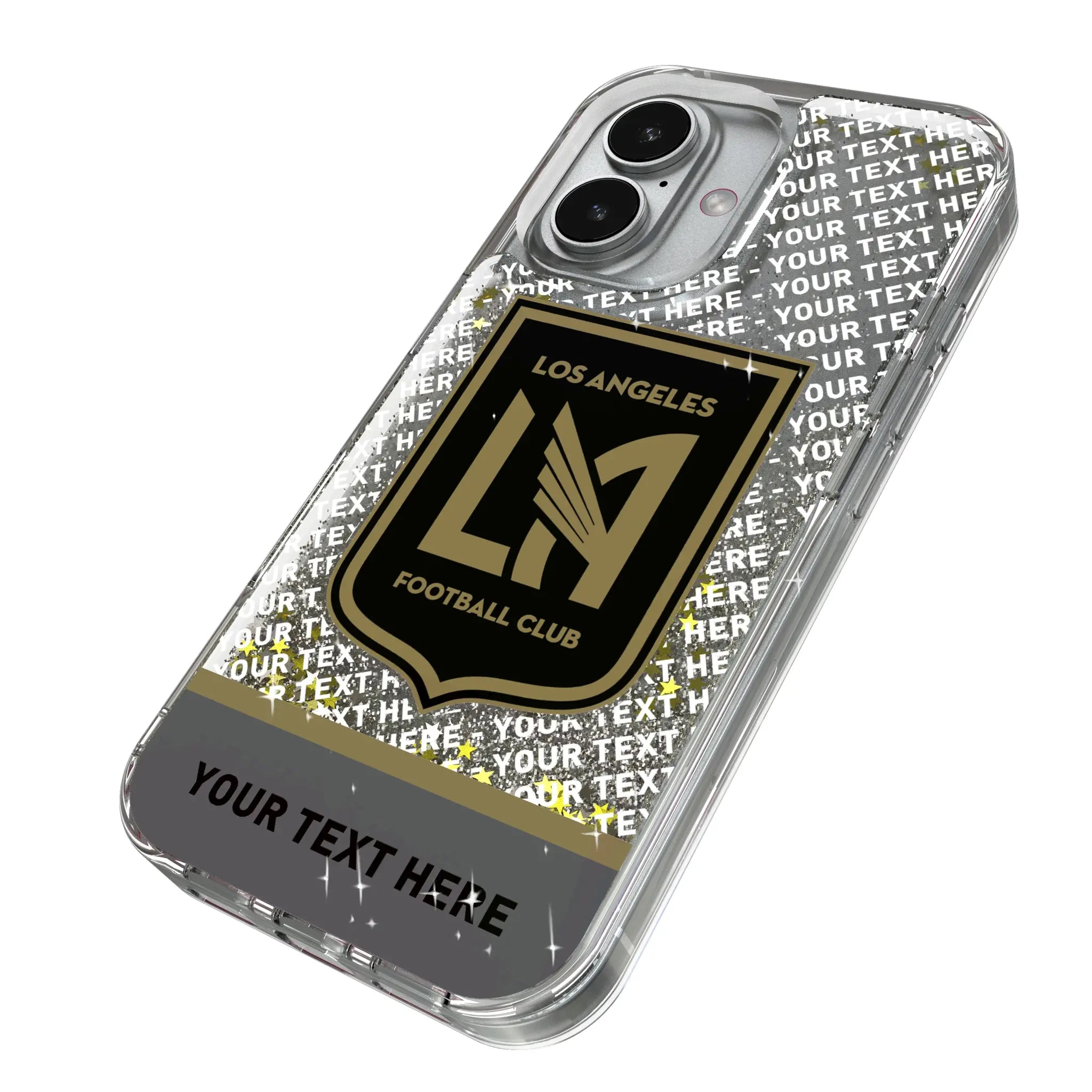 Los Angeles Football Club Personalized EndZone Plus iPhone Glitter Phone Case for Apple iPhone - Isometric View
