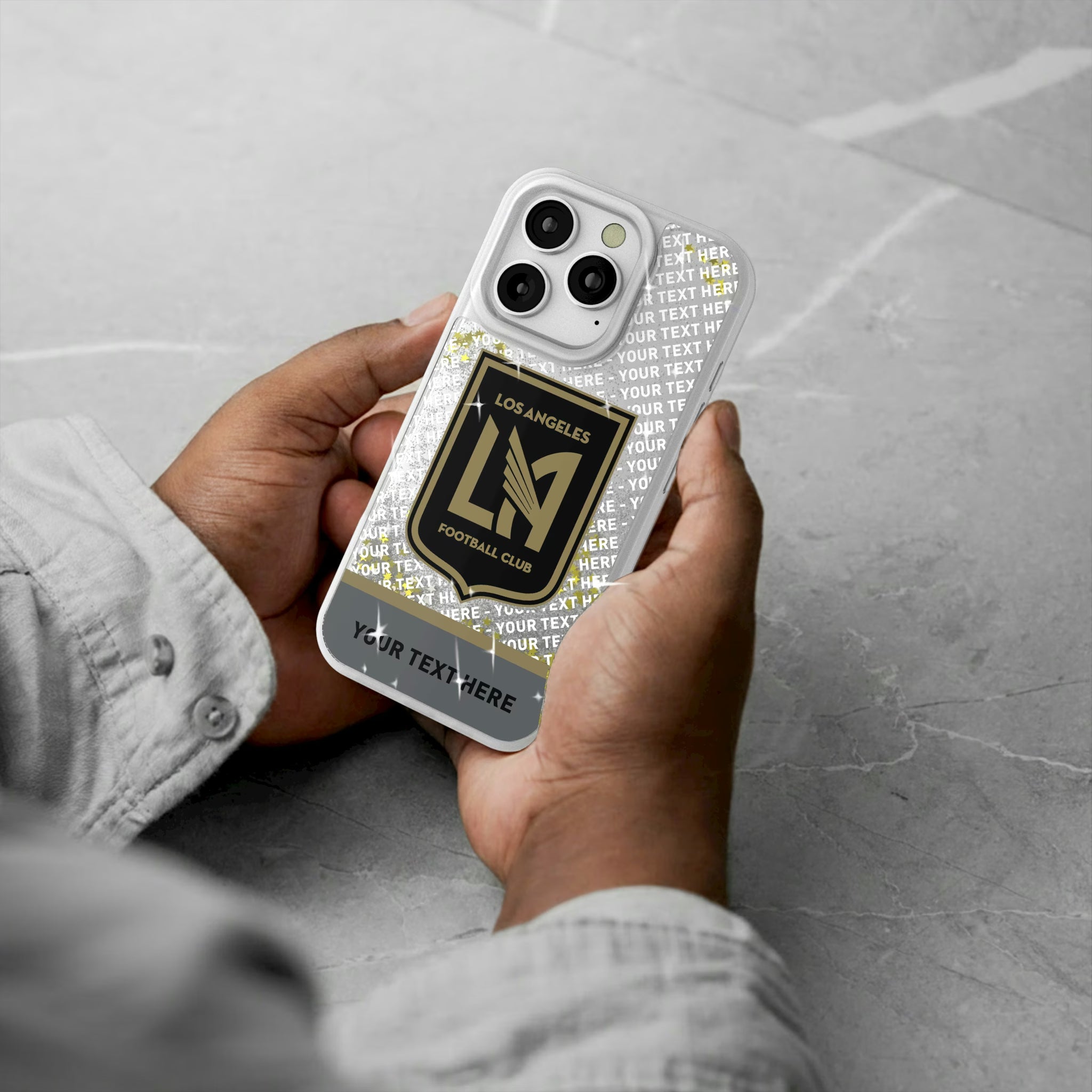 Los Angeles Football Club Personalized EndZone Plus iPhone Glitter Phone Case for Apple iPhone - Lifestyle#Device_iPhone 16 Pro