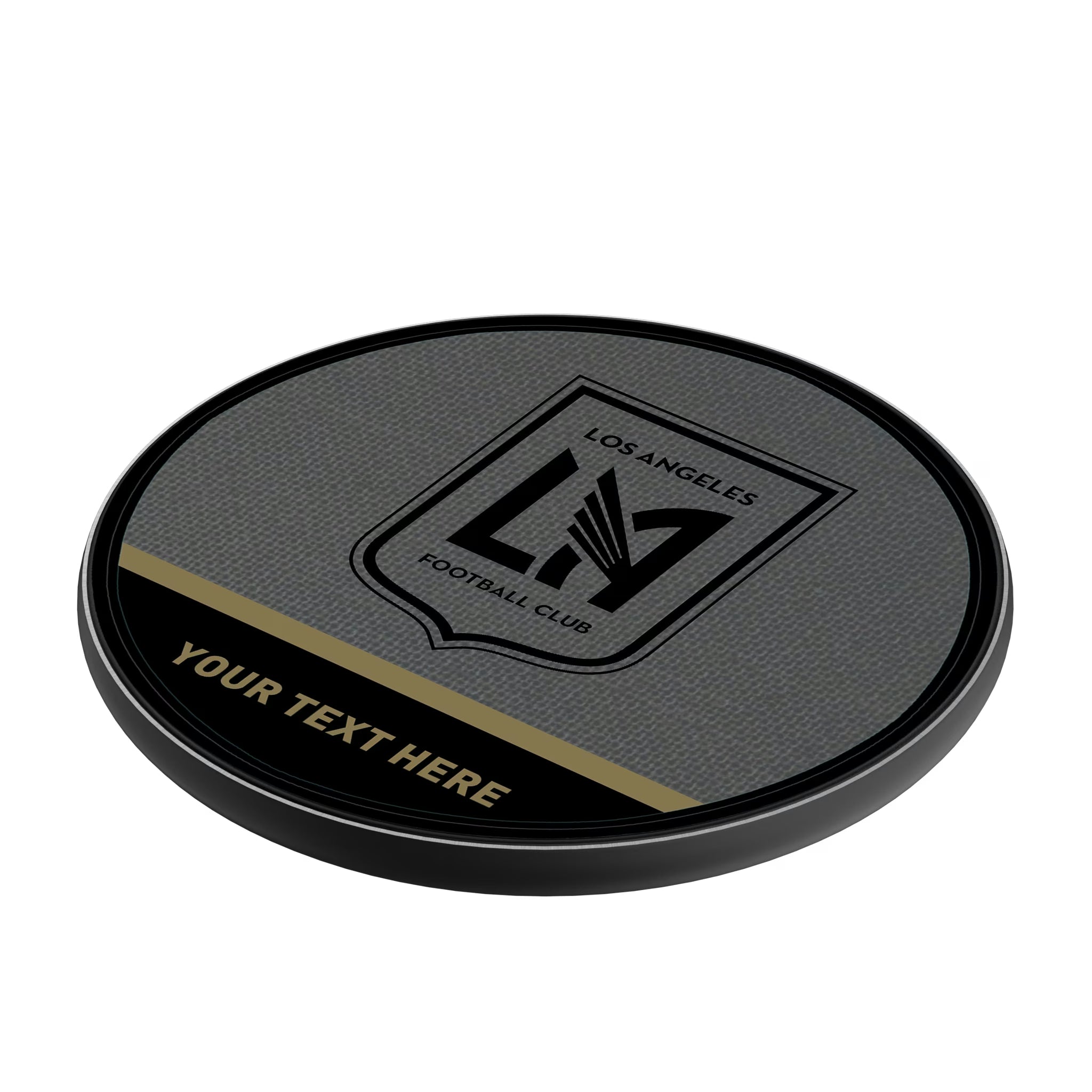 Los Angeles Football Club Personalized Endzone Solid 15-Watt Wireless Charger - Isometric View