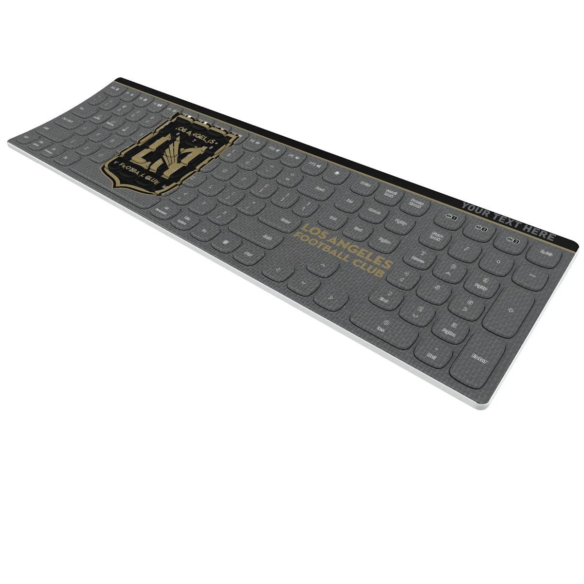 Los Angeles Football Club Personalized Endzone Solid KKB605 Curved Wireless Keyboard - Isometric View
