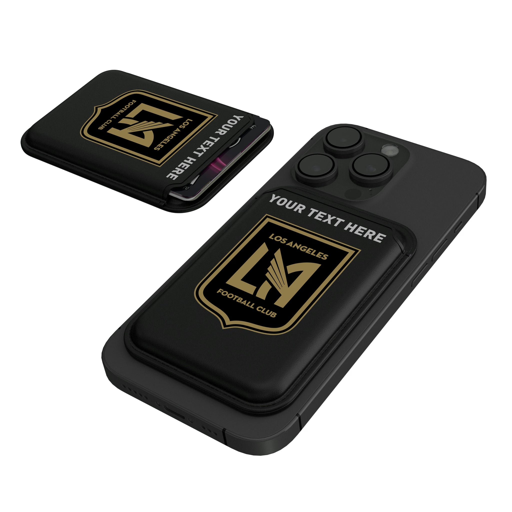 Los Angeles Football Club Personalized Insignia Black Magnetic Credit Card Wallet