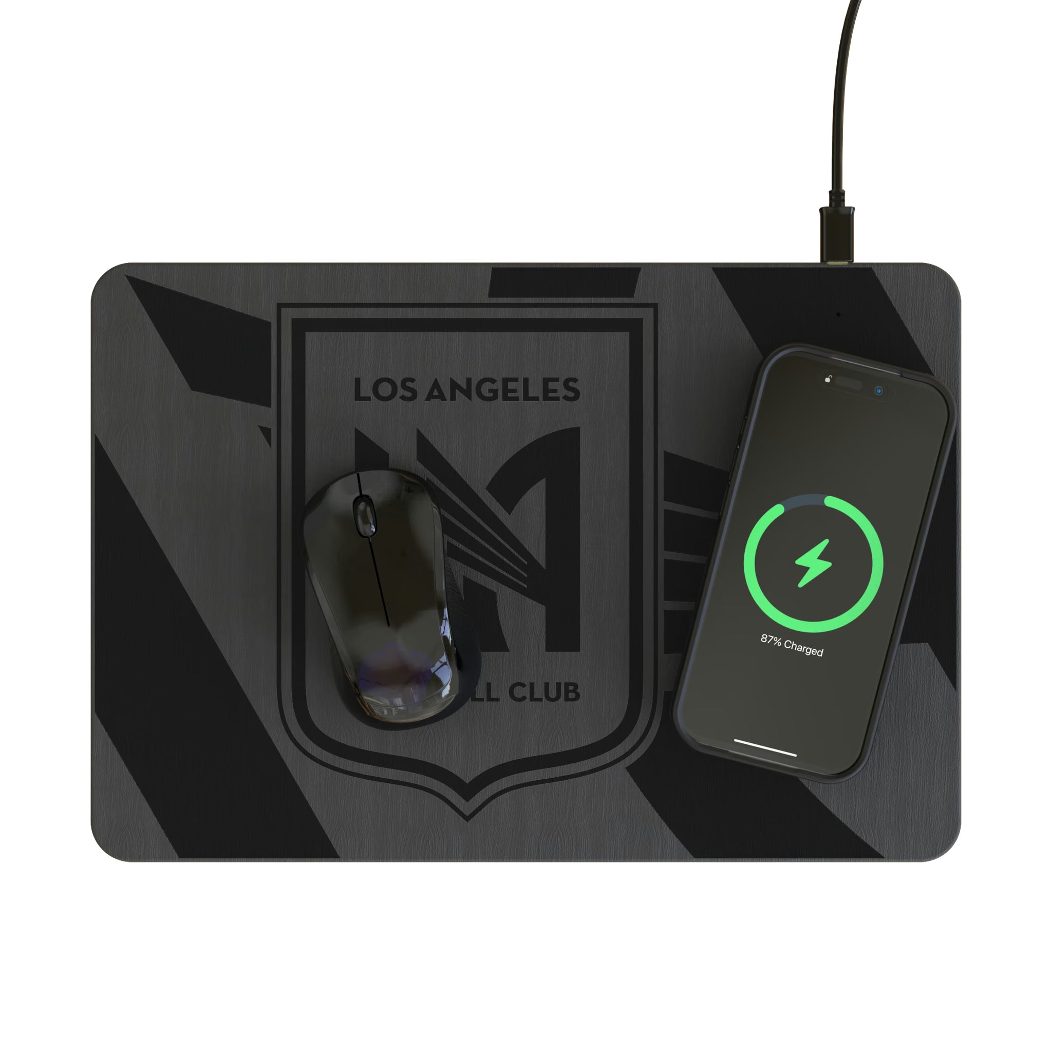 Los Angeles Football Club Personalized Tilt 15-Watt Wireless Charger and Mouse Pad - Lifestyle