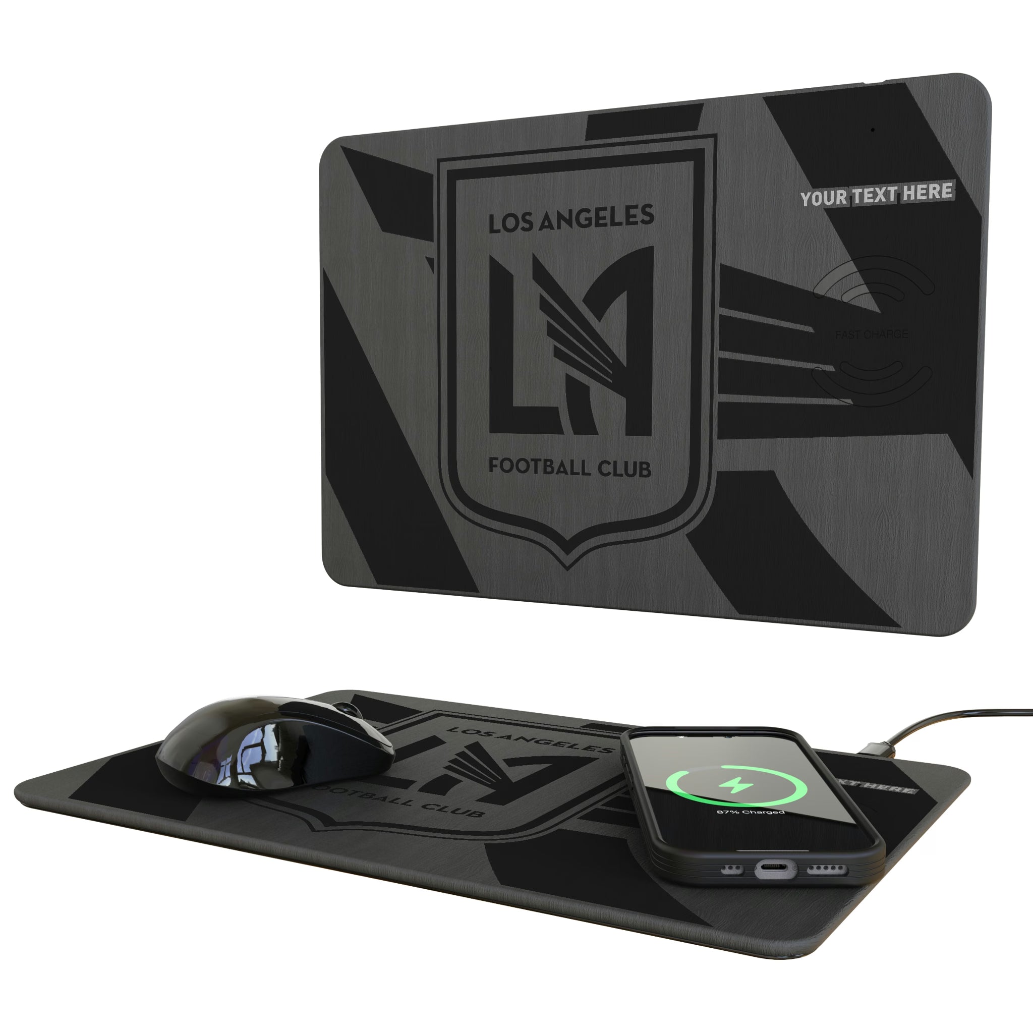 Los Angeles Football Club Personalized Tilt 15-Watt Wireless Charger and Mouse Pad