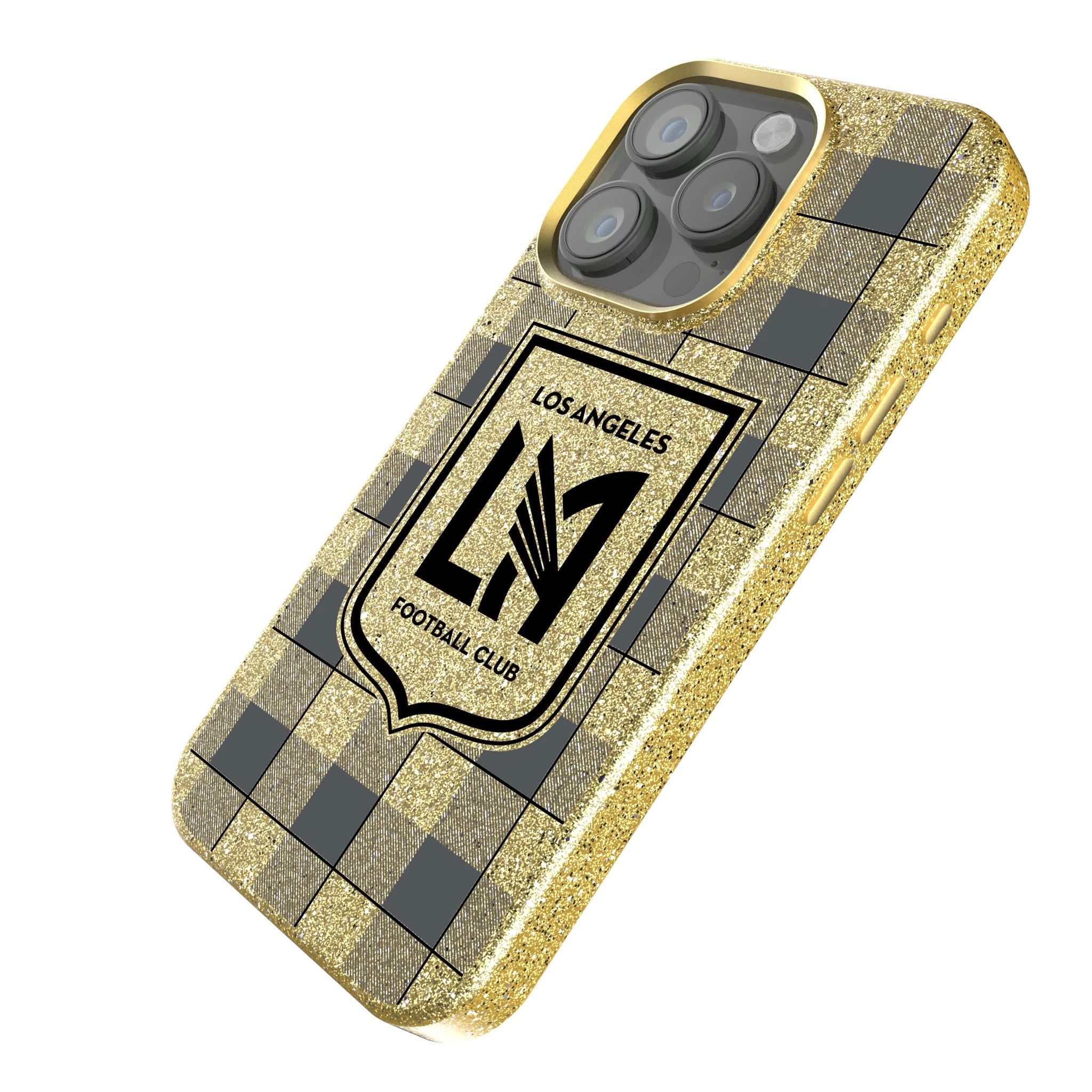 Los Angeles Football Club Plaid iPhone Bling Phone Case for Apple iPhone - Isometric View