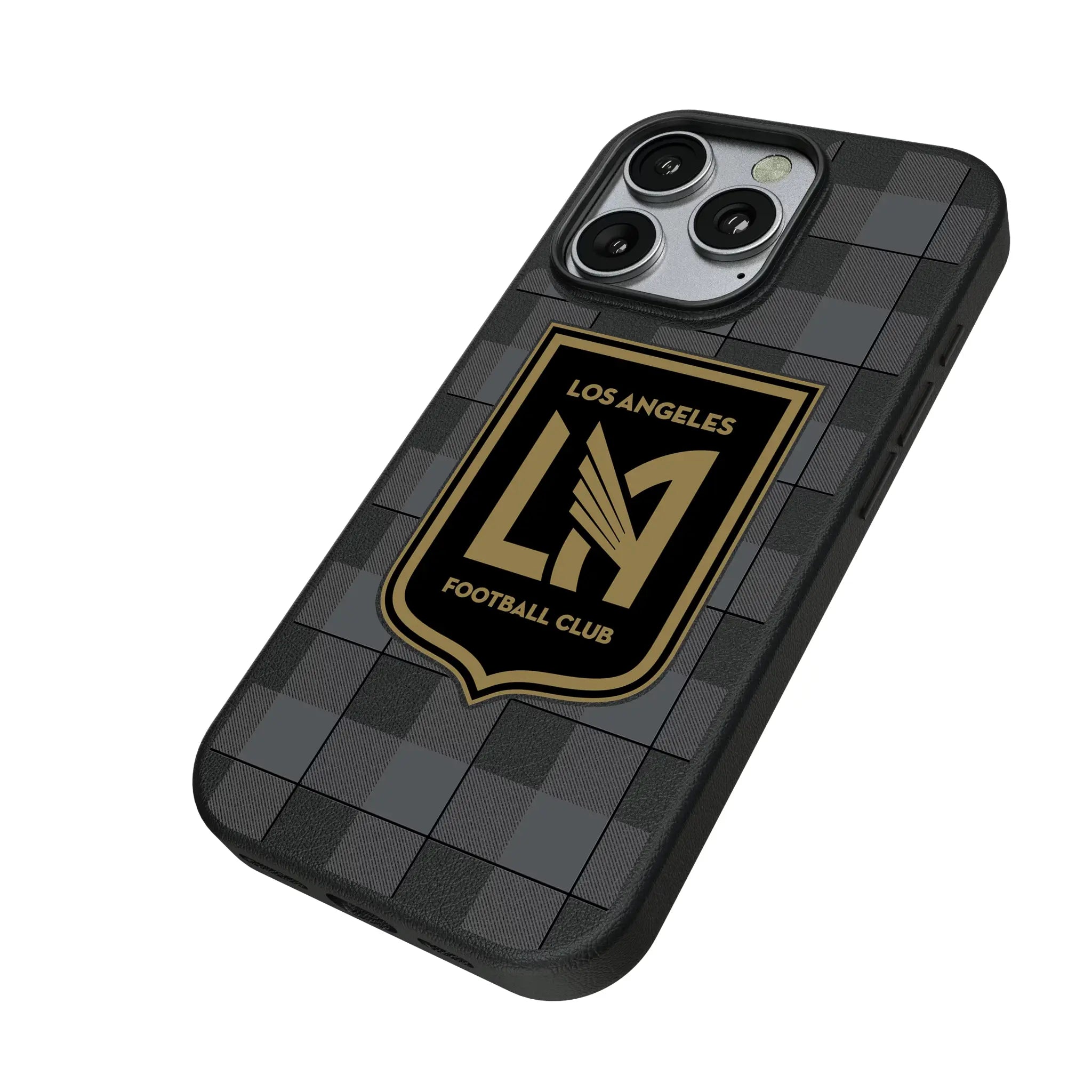 Los Angeles Football Club Plaid iPhone MagSafe Compatible Phone Case for Apple iPhone - Isometric View