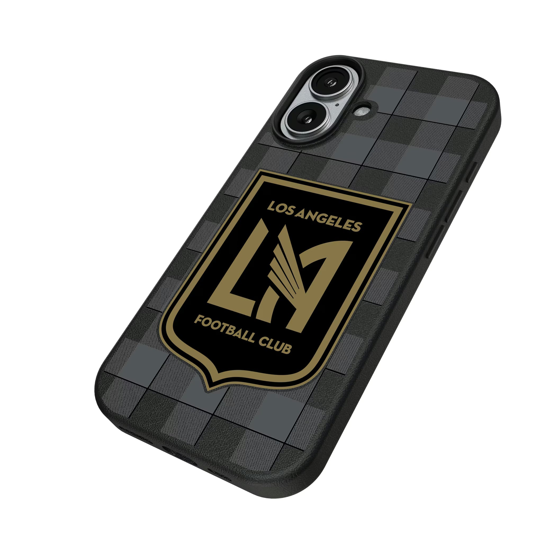Los Angeles Football Club Plaid iPhone MagSafe Compatible Phone Case for Apple iPhone - Isometric View#Device_iPhone 17