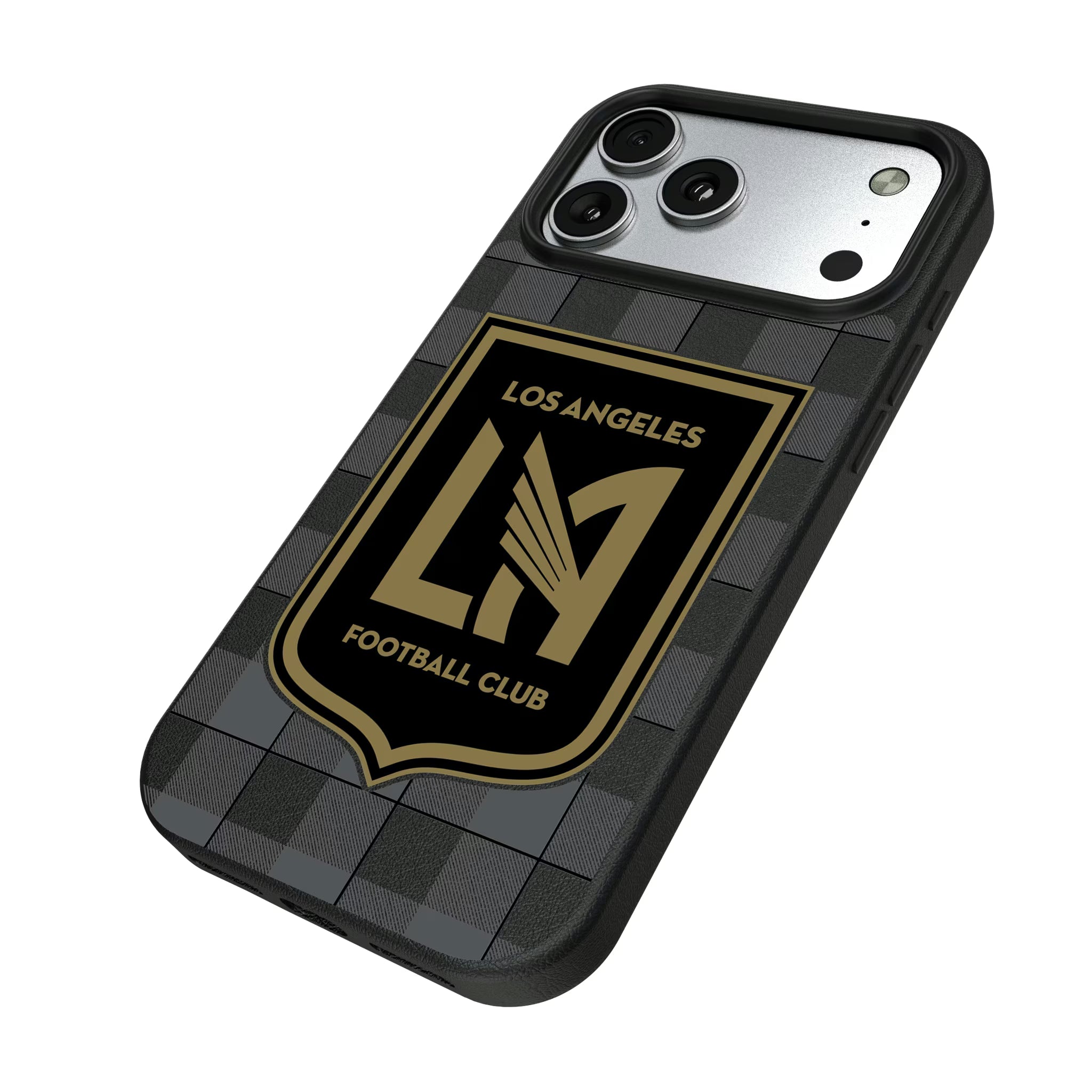 Los Angeles Football Club Plaid iPhone MagSafe Compatible Phone Case for Apple iPhone - Isometric View#Device_iPhone 17 Pro Max
