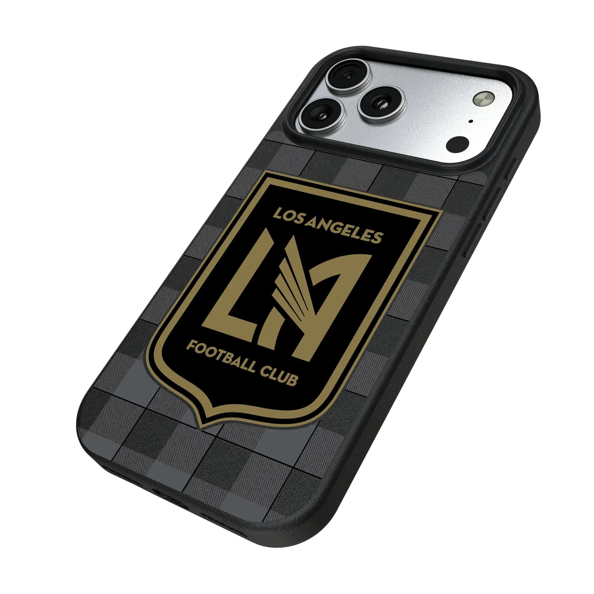 Los Angeles Football Club Plaid iPhone MagSafe Compatible Phone Case for Apple iPhone - Isometric View#Device_iPhone 17 Pro Max