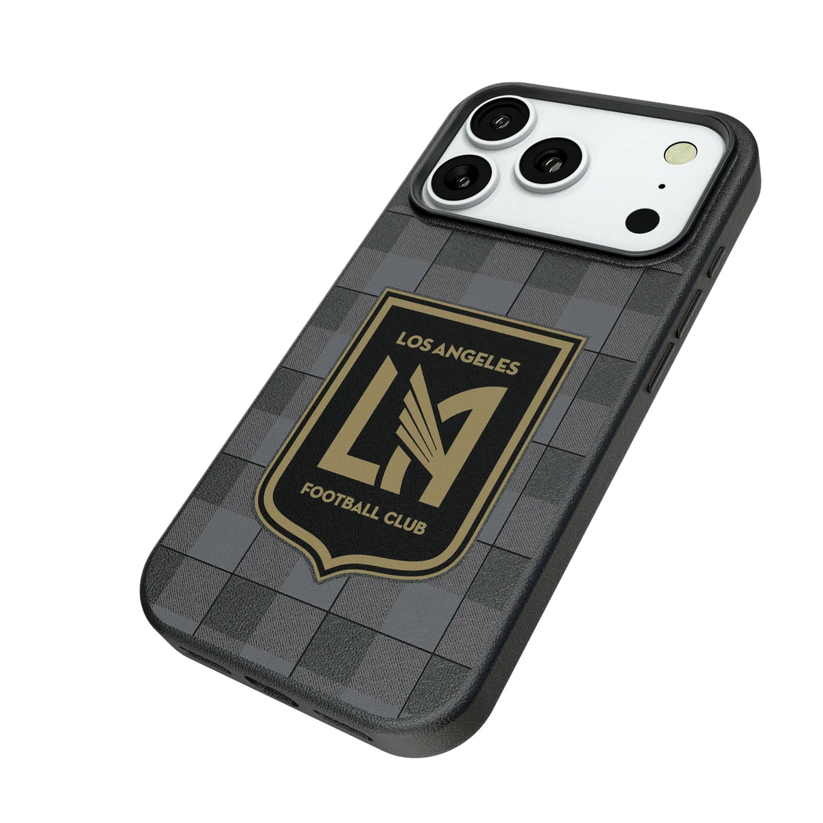Los Angeles Football Club Plaid iPhone MagSafe Compatible Phone Case for Apple iPhone - Isometric View#Device_iPhone 18 Pro