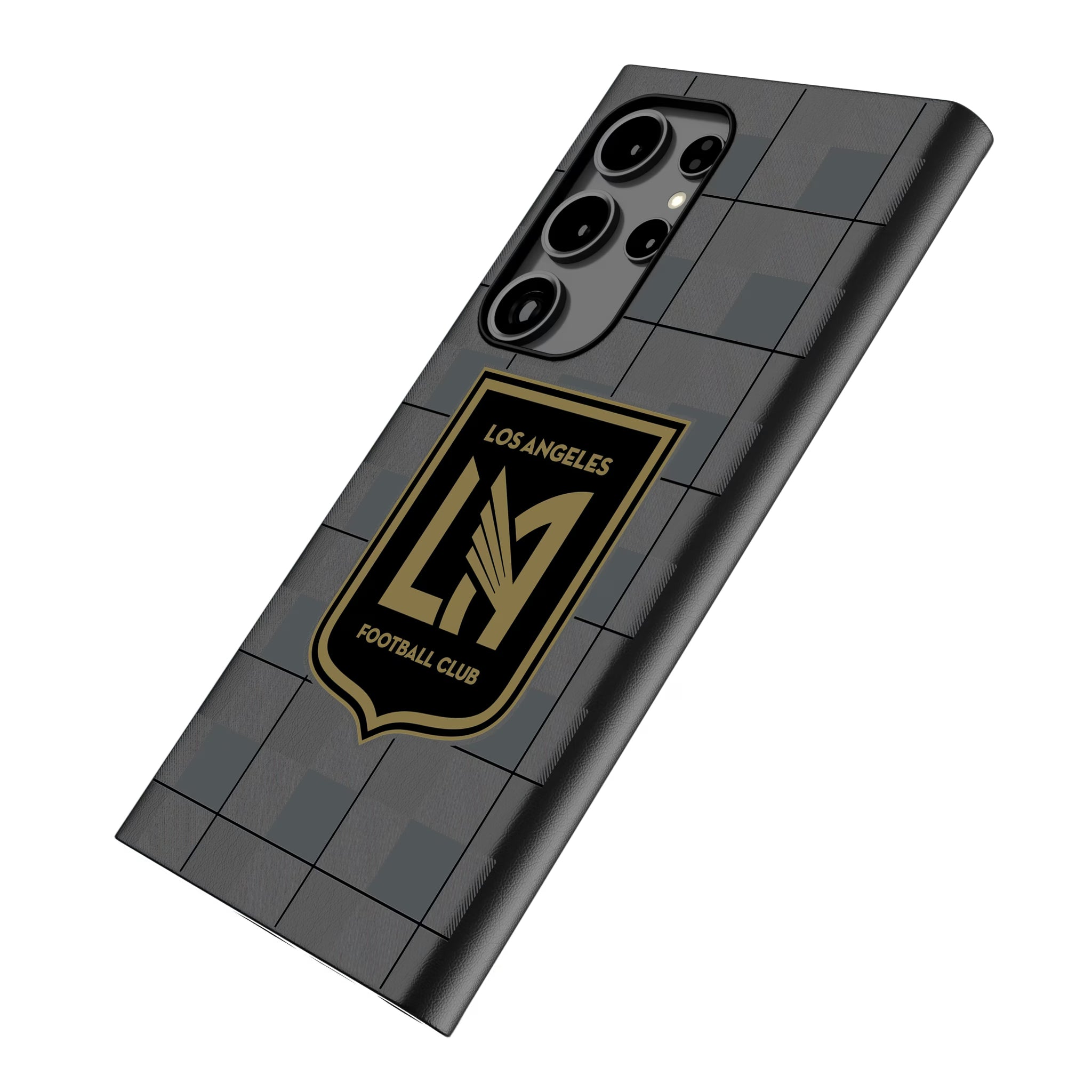 Los Angeles Football Club Plaid Galaxy MagSafe Compatible Phone Case for Samsung Galaxy - Isometric View