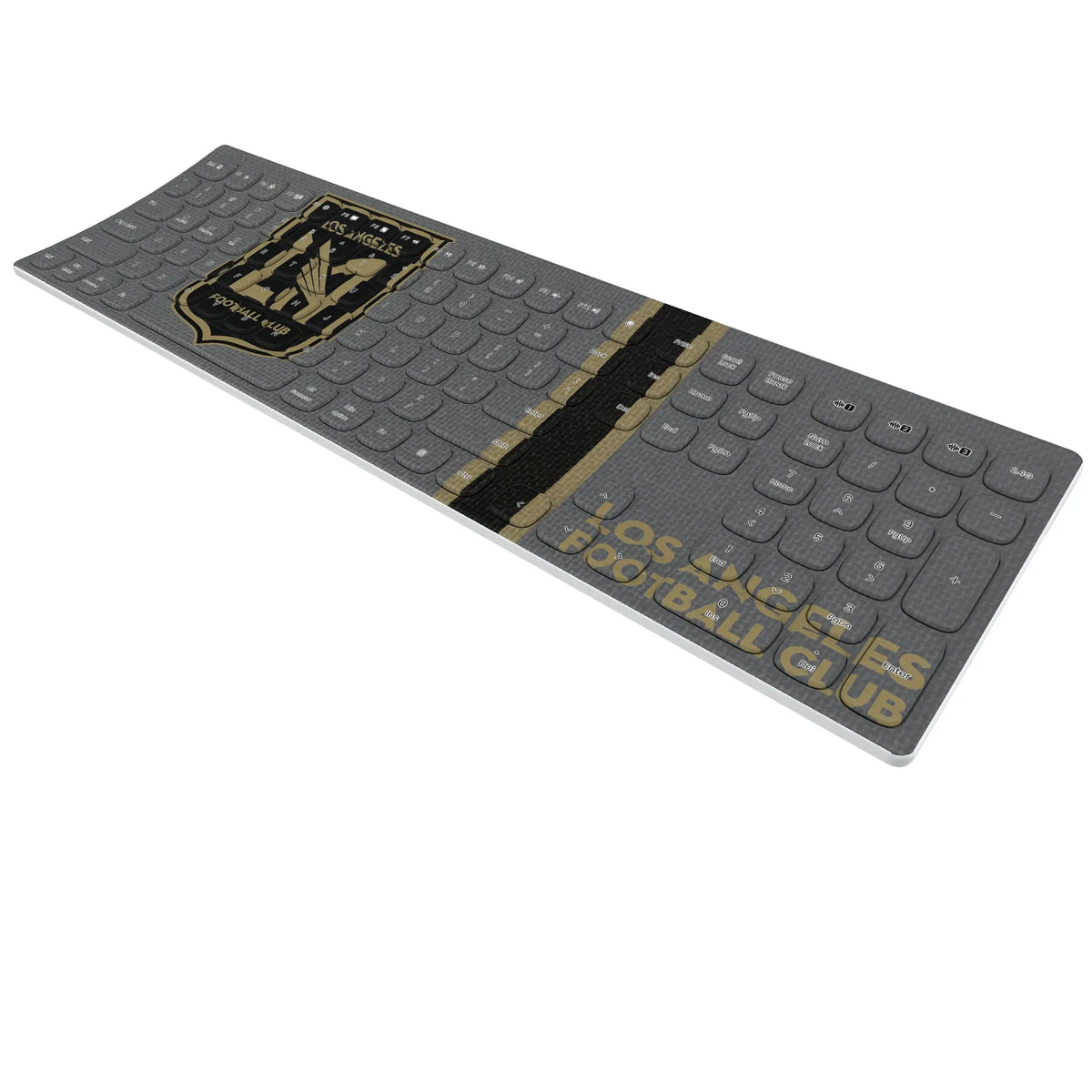 Los Angeles Football Club Stripe KKB605 Curved Wireless Keyboard - Isometric View