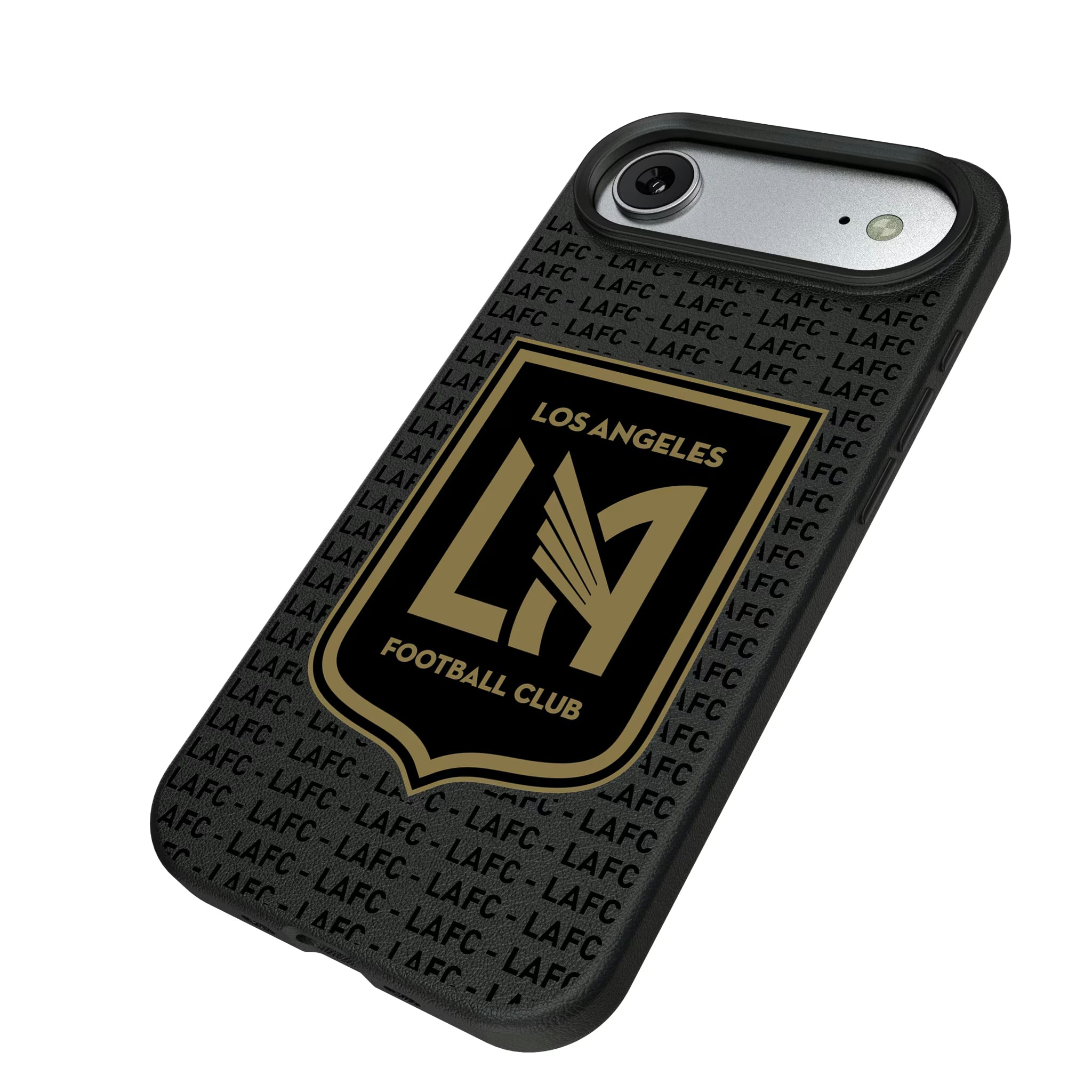 Los Angeles Football Club Text Backdrop iPhone MagSafe Compatible Phone Case for Apple iPhone - Isometric View#Device_iPhone Air