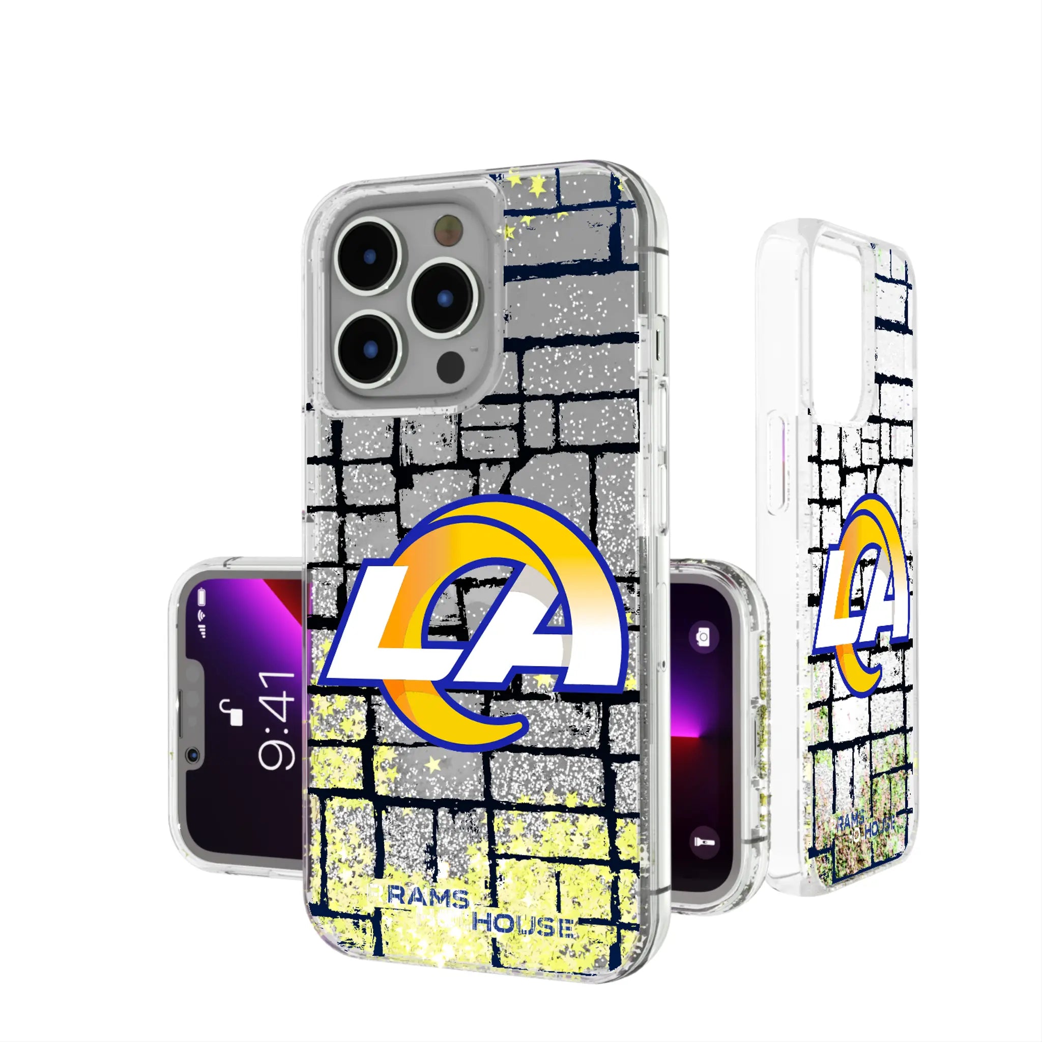 Los Angeles Rams Brick Glitter Phone Case for Apple iPhone