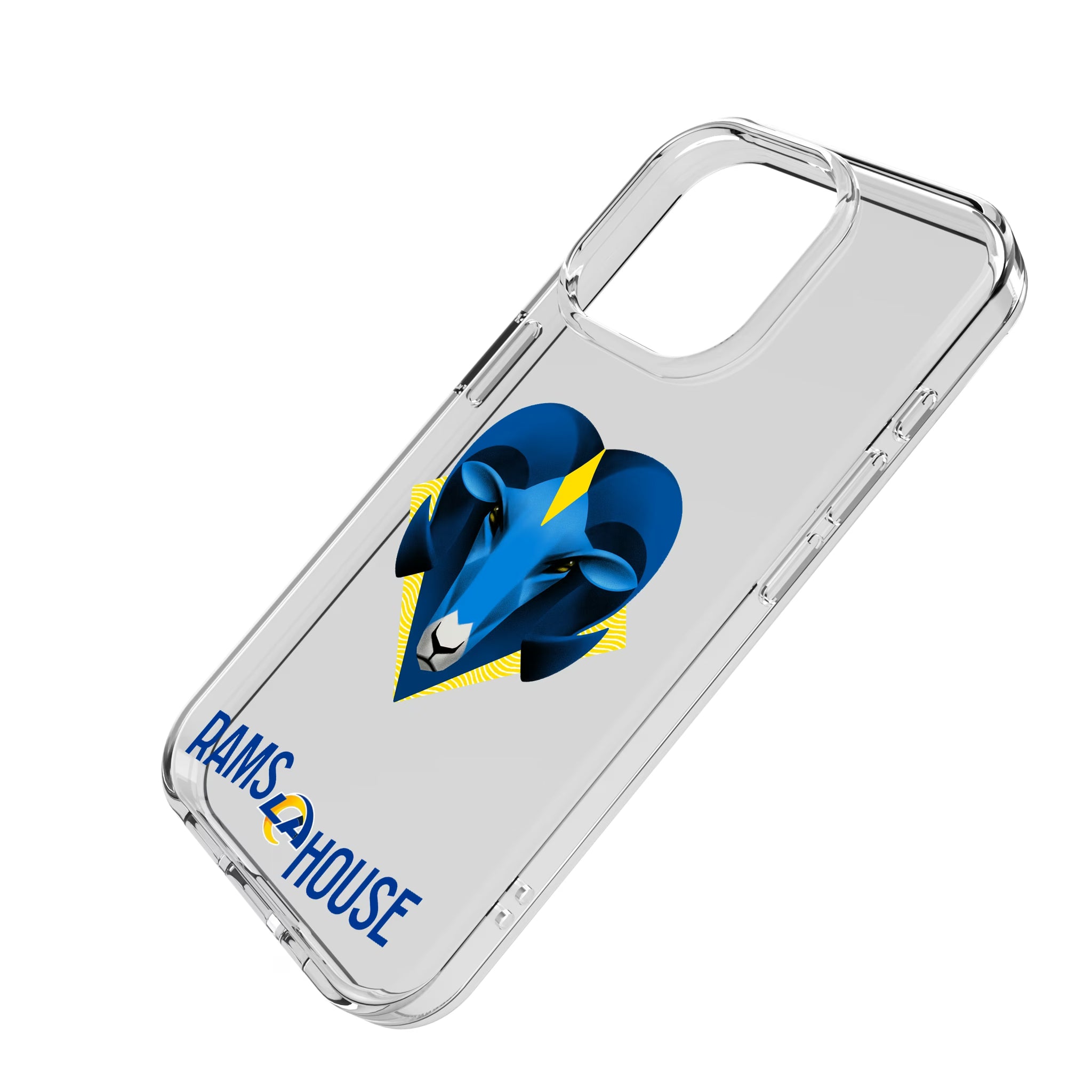 Los Angeles Rams Deco iPhone Clear Phone Case for Apple iPhone - Isometric View