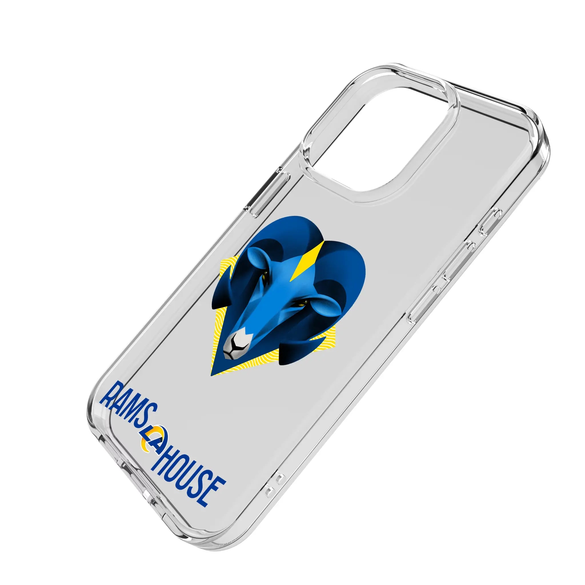 Los Angeles Rams Deco iPhone Clear Phone Case for Apple iPhone - Isometric View