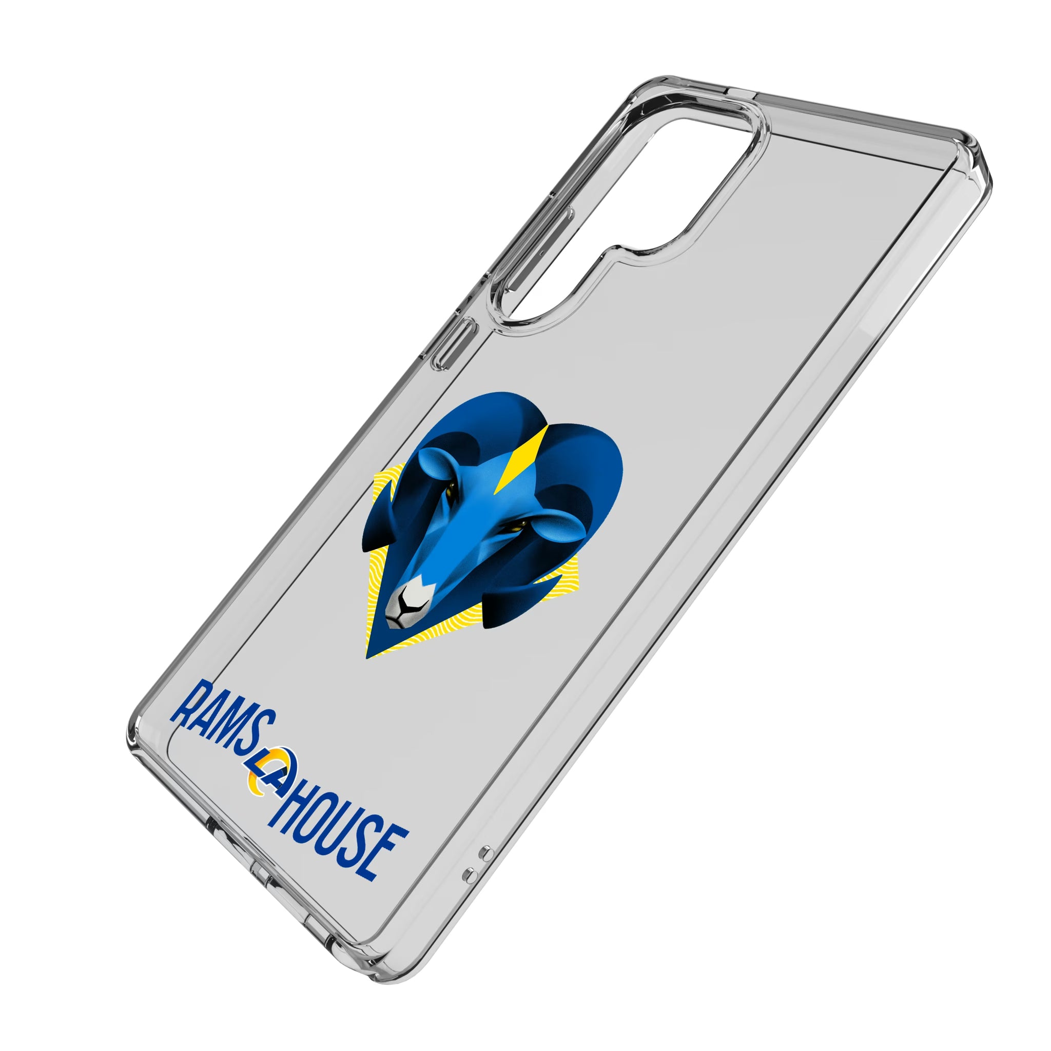 Los Angeles Rams Deco Galaxy Clear Phone Case for Samsung Galaxy - Isometric View