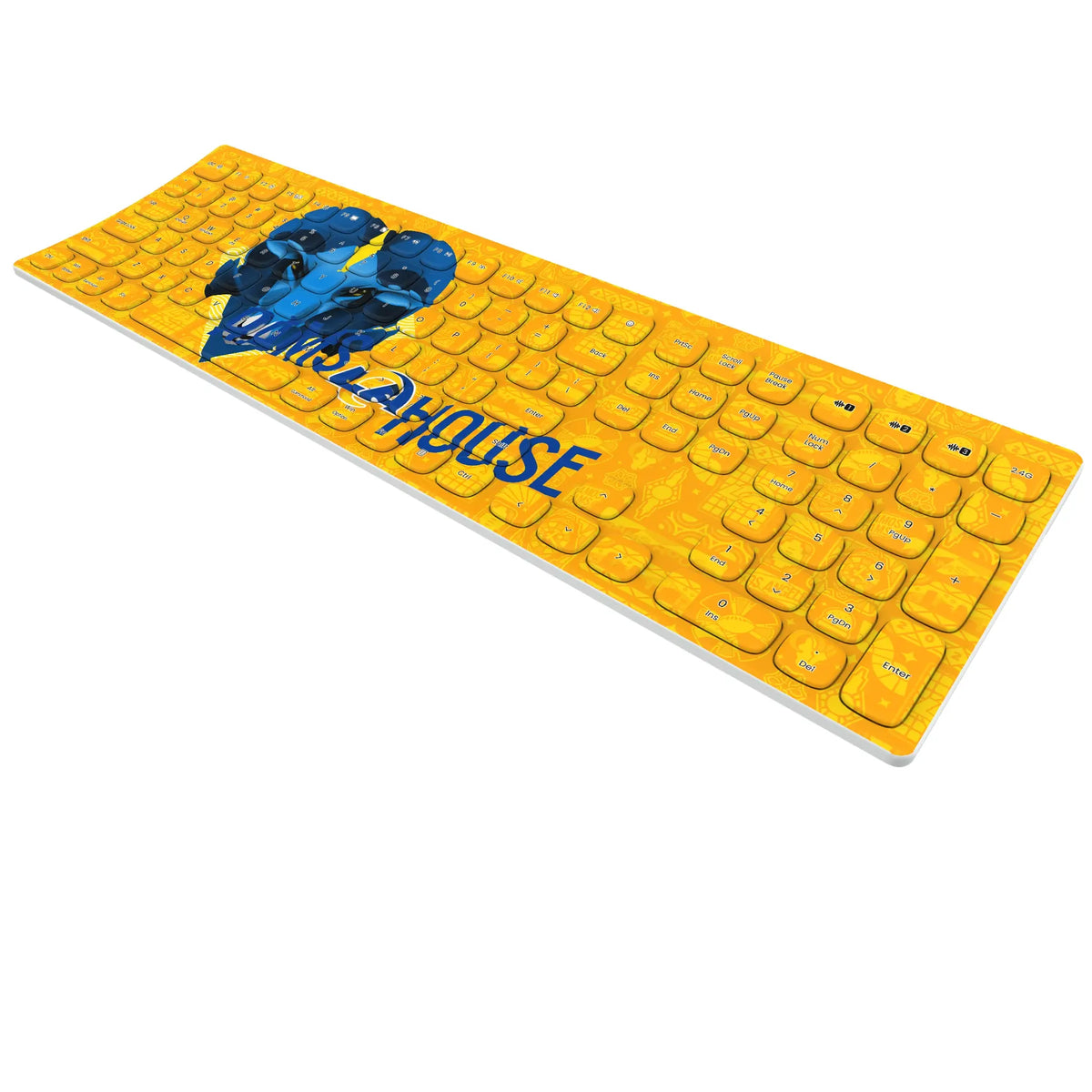 Los Angeles Rams Deco KKB605 Curved Wireless Keyboard - Isometric View