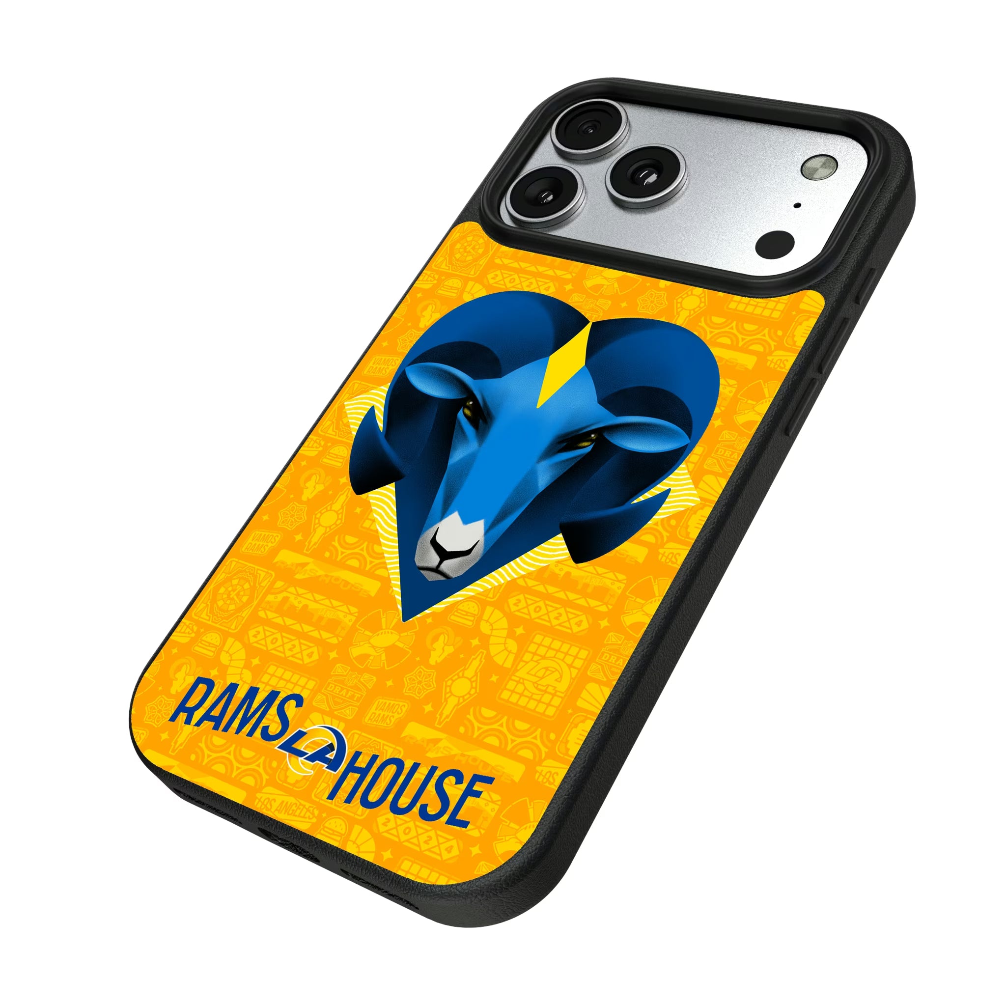 Los Angeles Rams Deco iPhone MagSafe Compatible Phone Case for Apple iPhone - Isometric View#Device_iPhone 17 Pro Max