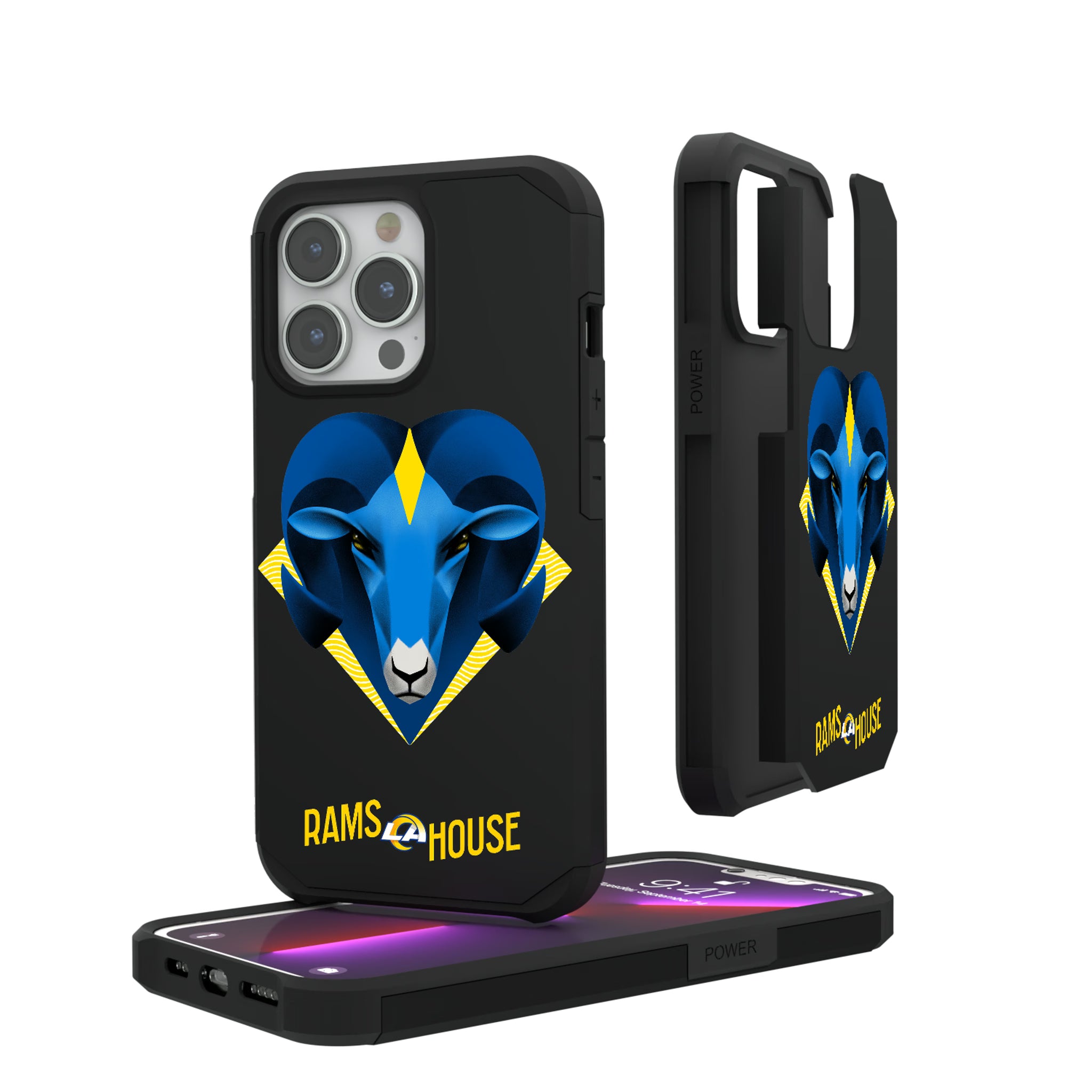 Los Angeles Rams Deco iPhone Rugged Phone Case for Apple iPhone#Device_iPhone 13 Pro