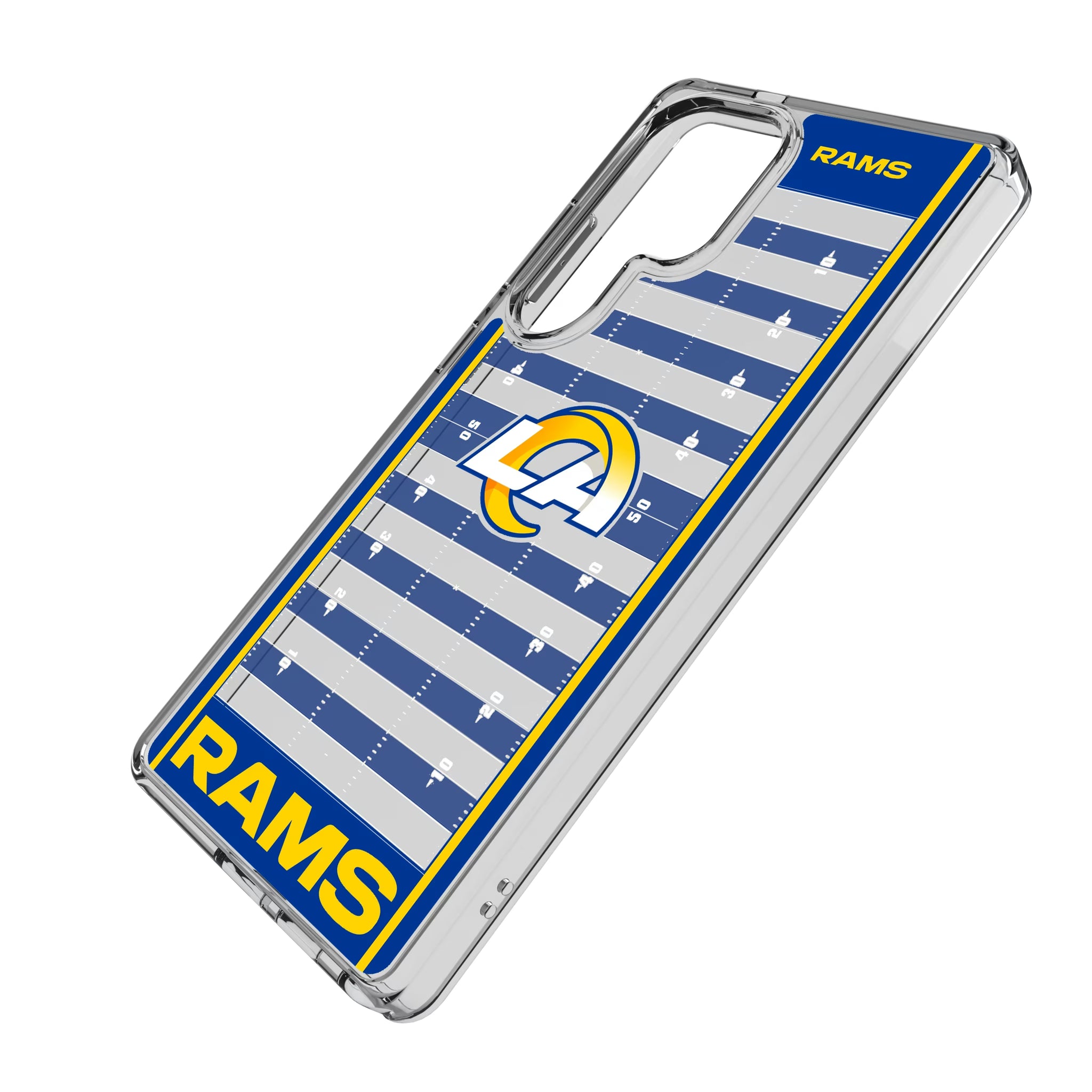 Los Angeles Rams Field Galaxy Clear Phone Case for Samsung Galaxy - Isometric View