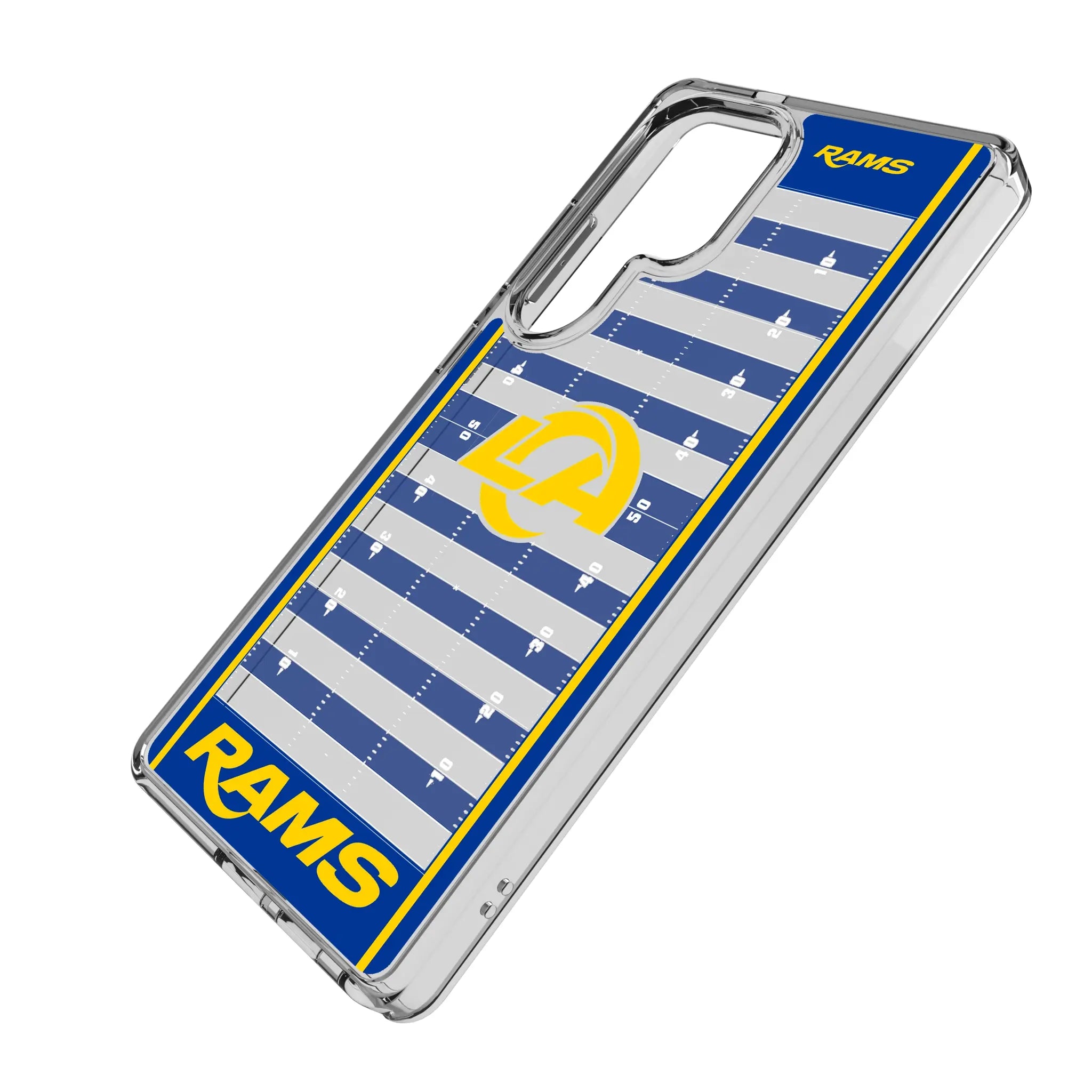 Los Angeles Rams Field Galaxy Clear Phone Case for Samsung Galaxy - Isometric View#Device_Galaxy S25 Ultra