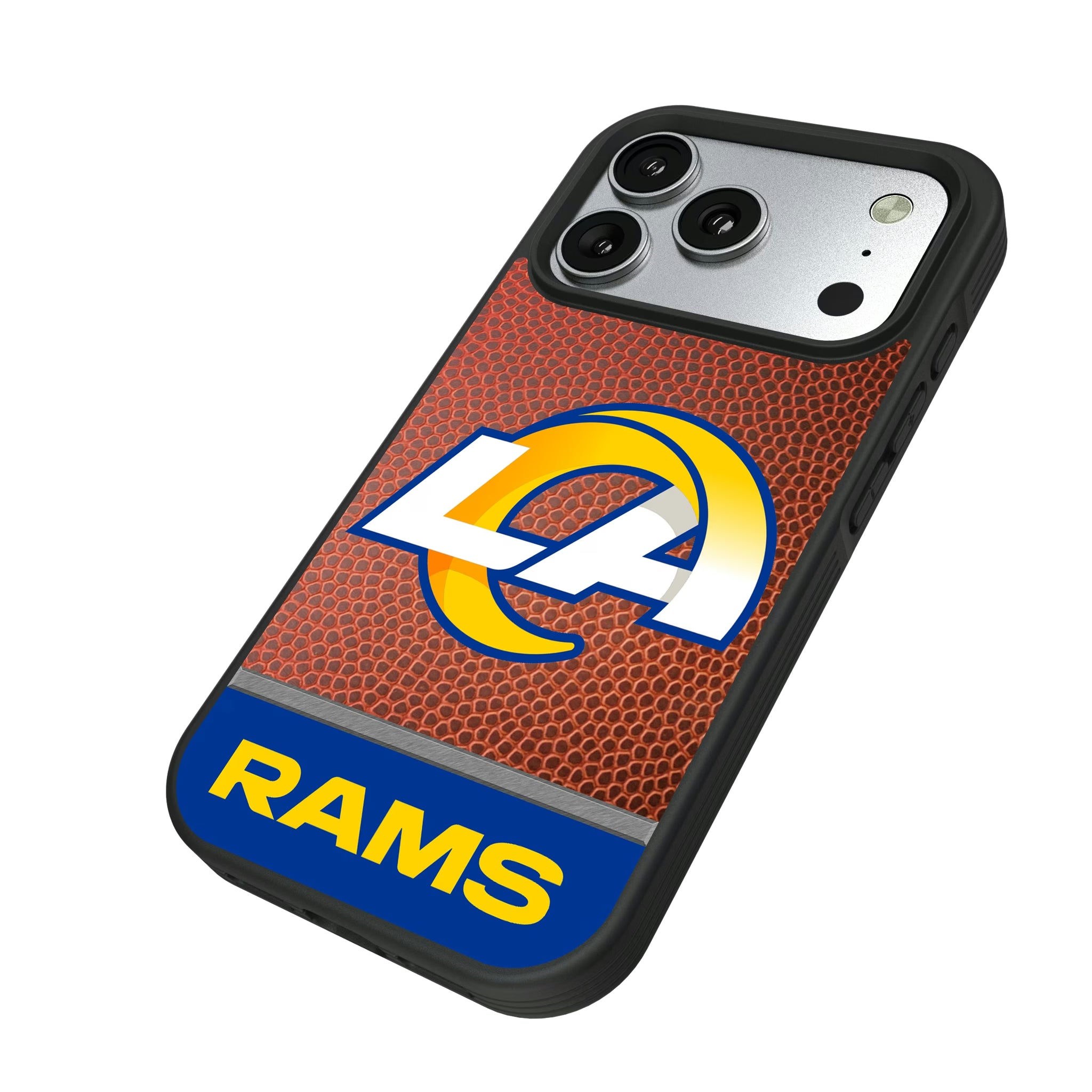Los Angeles Rams Football Wordmark iPhone Bump Phone Case for Apple iPhone - Isometric View#Device_iPhone 17 Pro