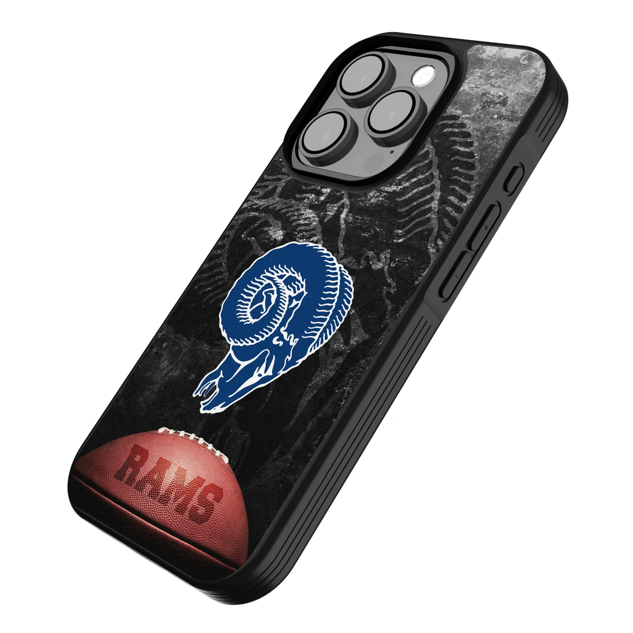 Los Angeles Rams Historic Collection Legendary iPhone Bump Phone Case for Apple iPhone - Isometric View