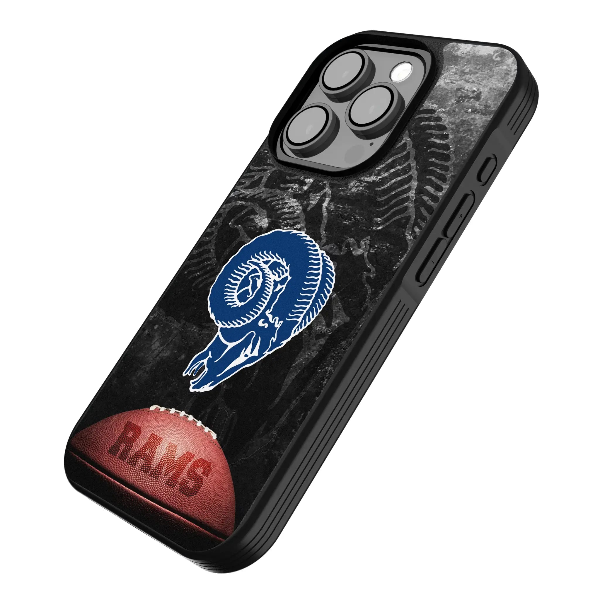 Los Angeles Rams Historic Collection Legendary iPhone Bump Phone Case for Apple iPhone - Isometric View