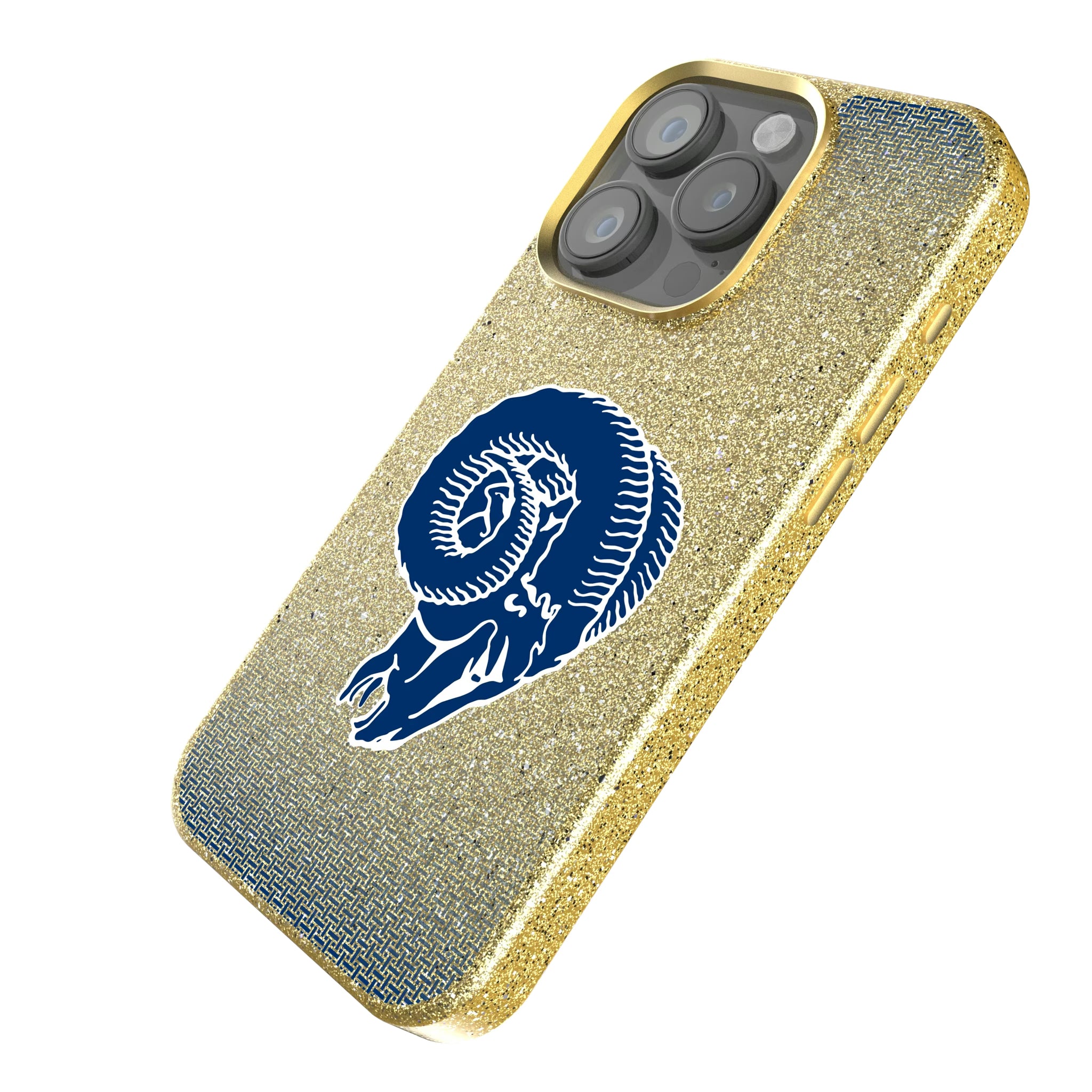 Los Angeles Rams Historic Collection Linen iPhone Bling Phone Case for Apple iPhone - Isometric View
