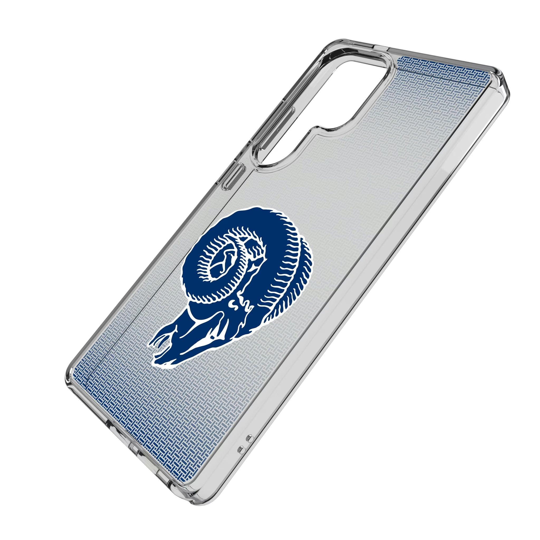 Los Angeles Rams Historic Collection Linen Galaxy Clear Phone Case for Samsung Galaxy - Isometric View