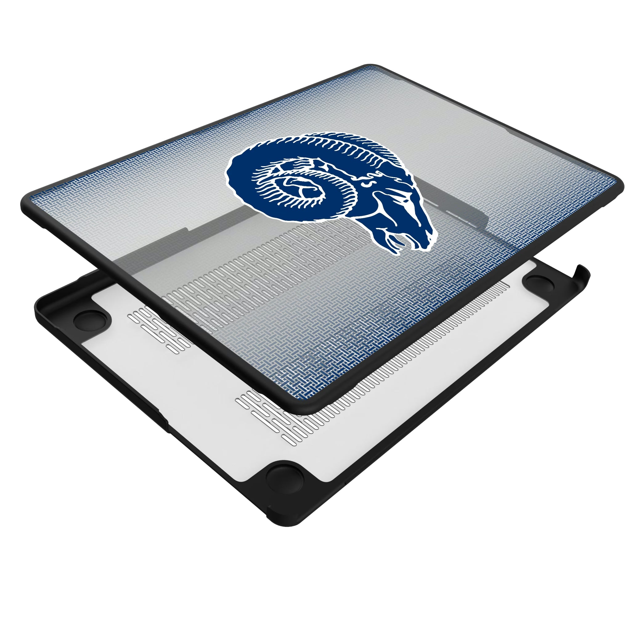 Los Angeles Rams Historic Collection Linen MacBook Laptop Case for Apple MacBook - Isometric View#Device_MacBook Pro (14-inch, 2021) / MacBook Pro (14-inch, 2023) / MacBook Pro (14-inch, 2024)