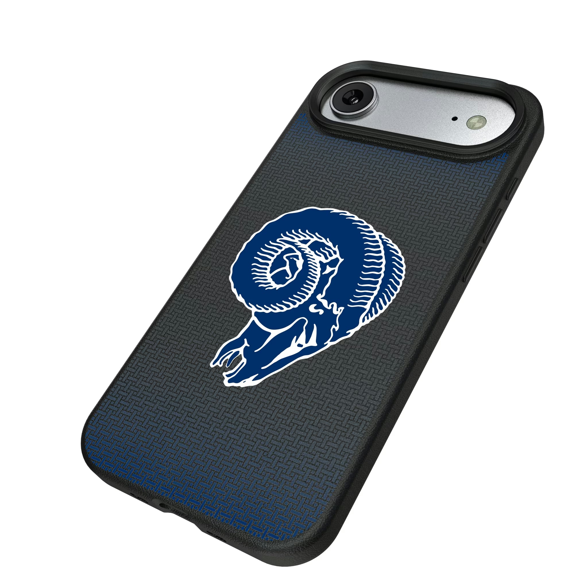 Los Angeles Rams Historic Collection Linen iPhone MagSafe Compatible Phone Case for Apple iPhone - Isometric View#Device_iPhone Air