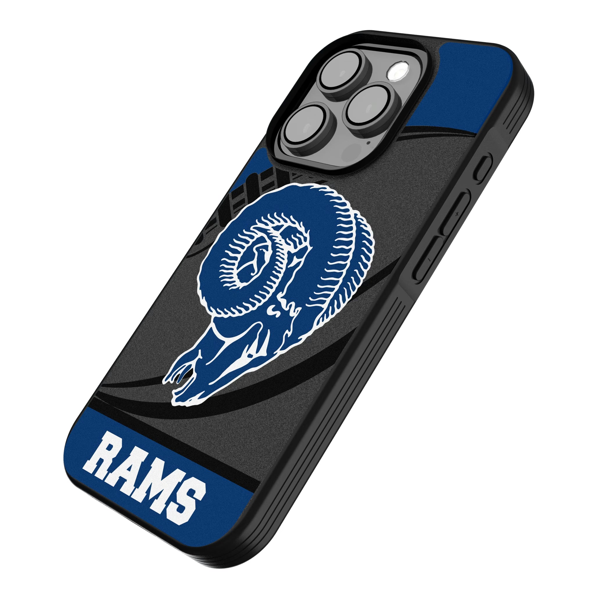Los Angeles Rams Historic Collection Passtime iPhone Bump Phone Case for Apple iPhone - Isometric View
