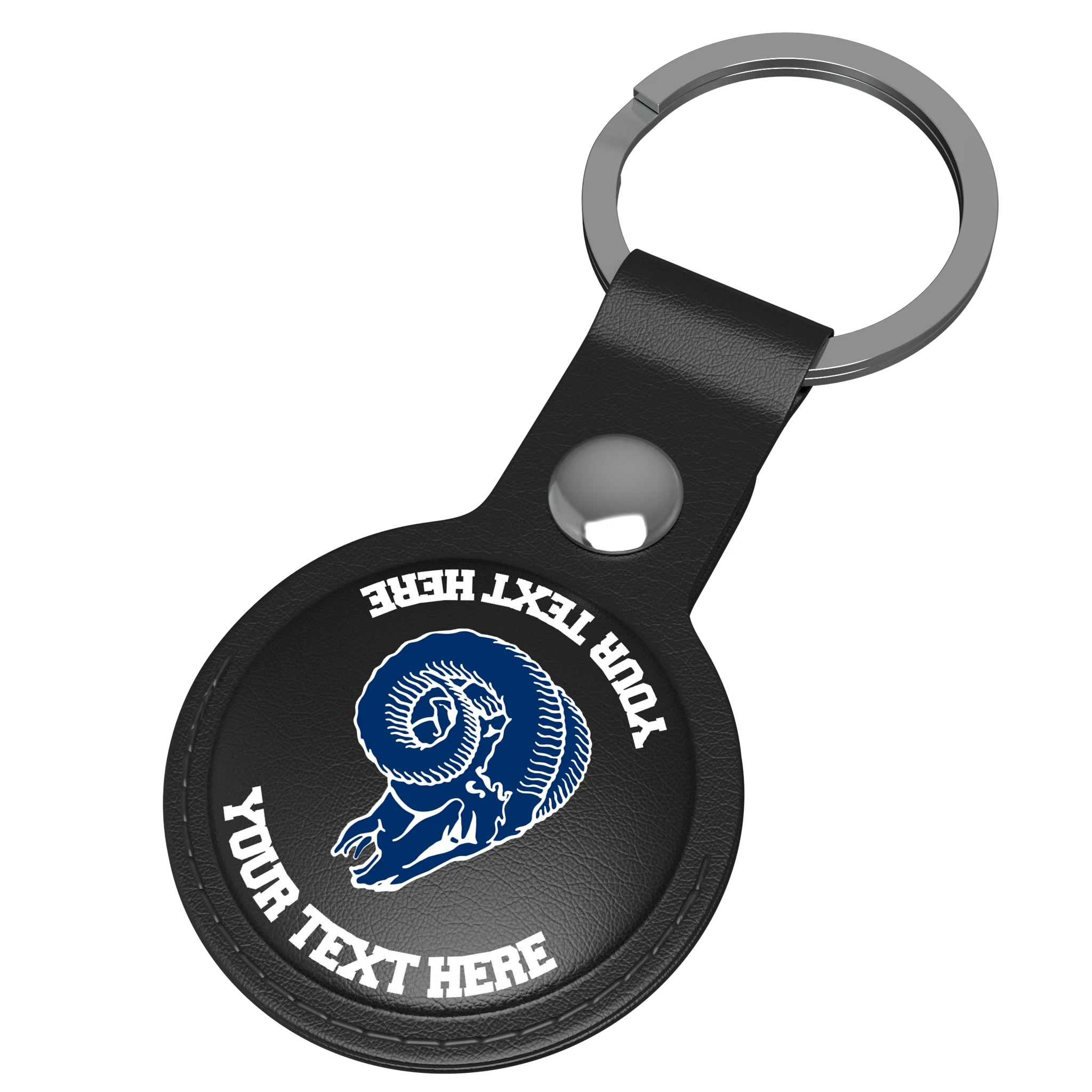 Los Angeles Rams Historic Collection Personalized Insignia AirTag Black Airtag Holder - Isometric View