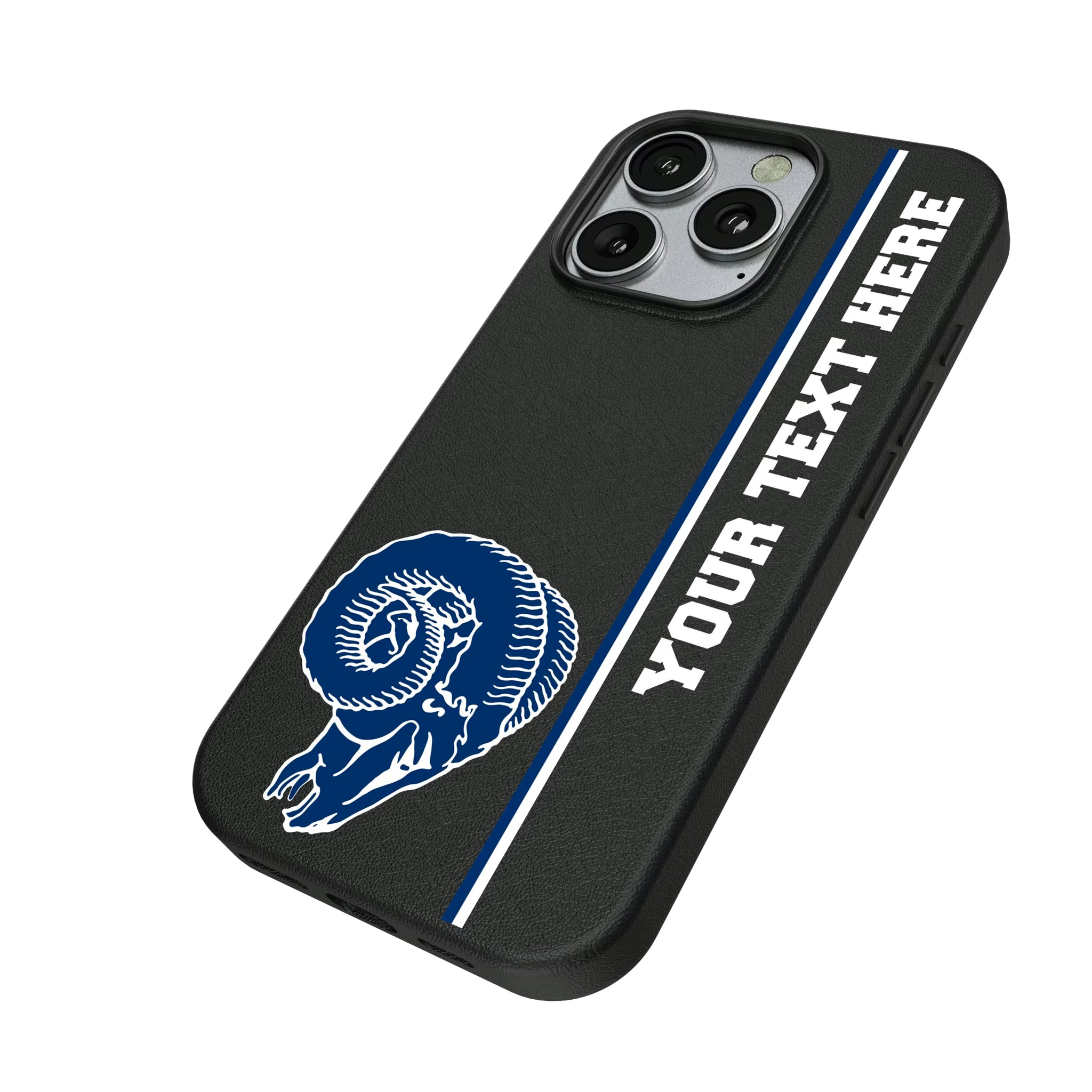 Los Angeles Rams Historic Collection Personalized Sidebard iPhone MagSafe Compatible Phone Case for Apple iPhone - Isometric View