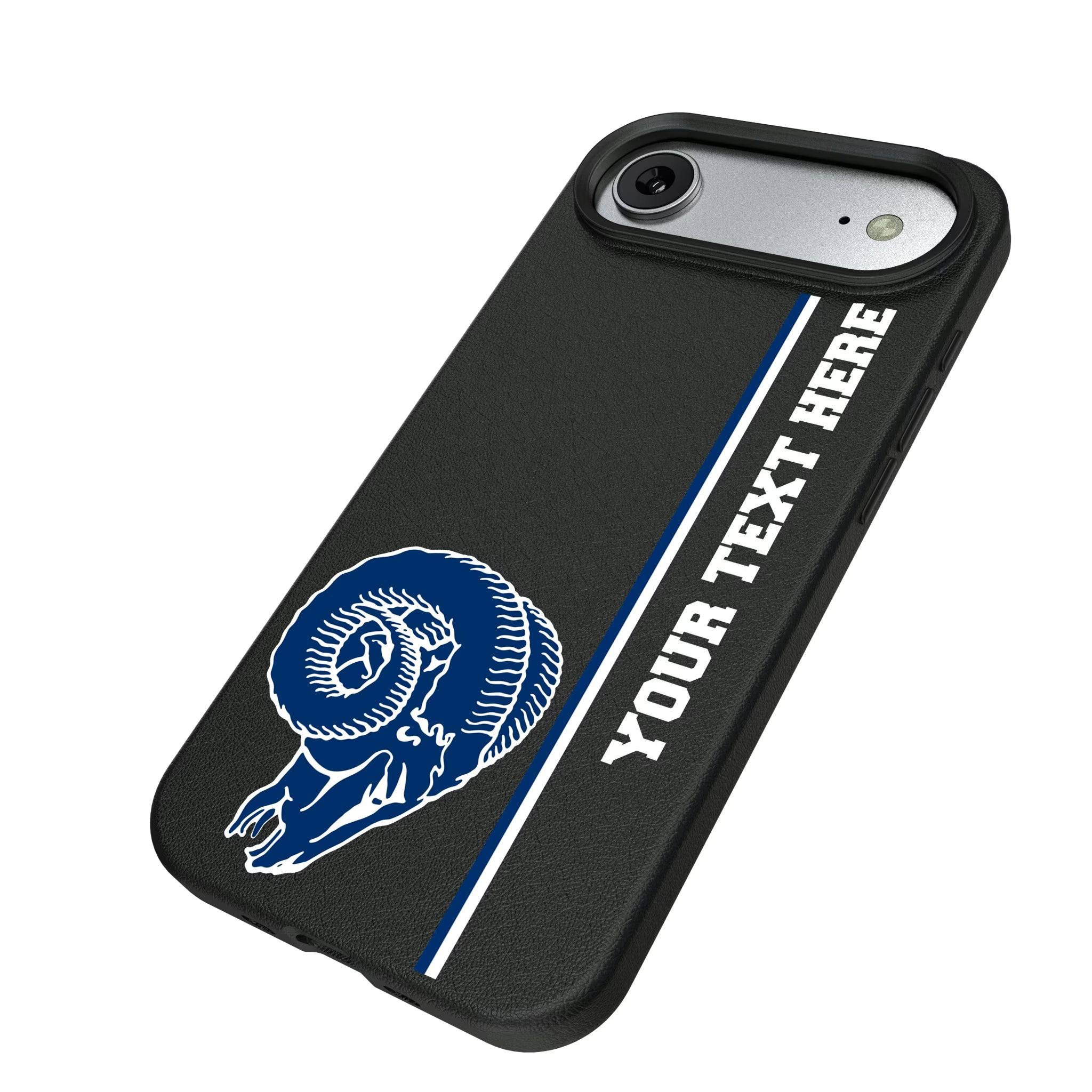 Los Angeles Rams Historic Collection Personalized Sidebard iPhone MagSafe Compatible Phone Case for Apple iPhone - Isometric View#Device_iPhone Air
