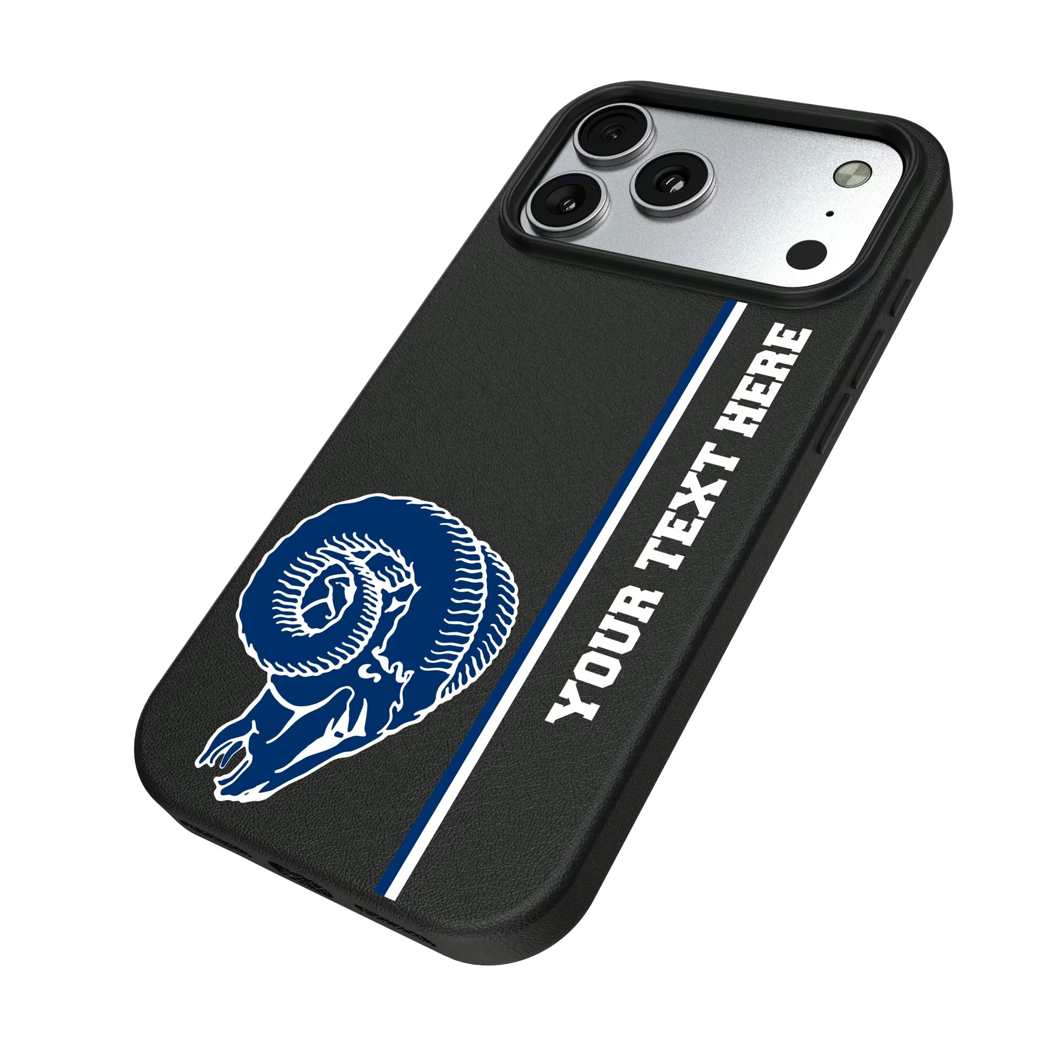 Los Angeles Rams Historic Collection Personalized Sidebard iPhone MagSafe Compatible Phone Case for Apple iPhone - Isometric View#Device_iPhone 17 Pro Max