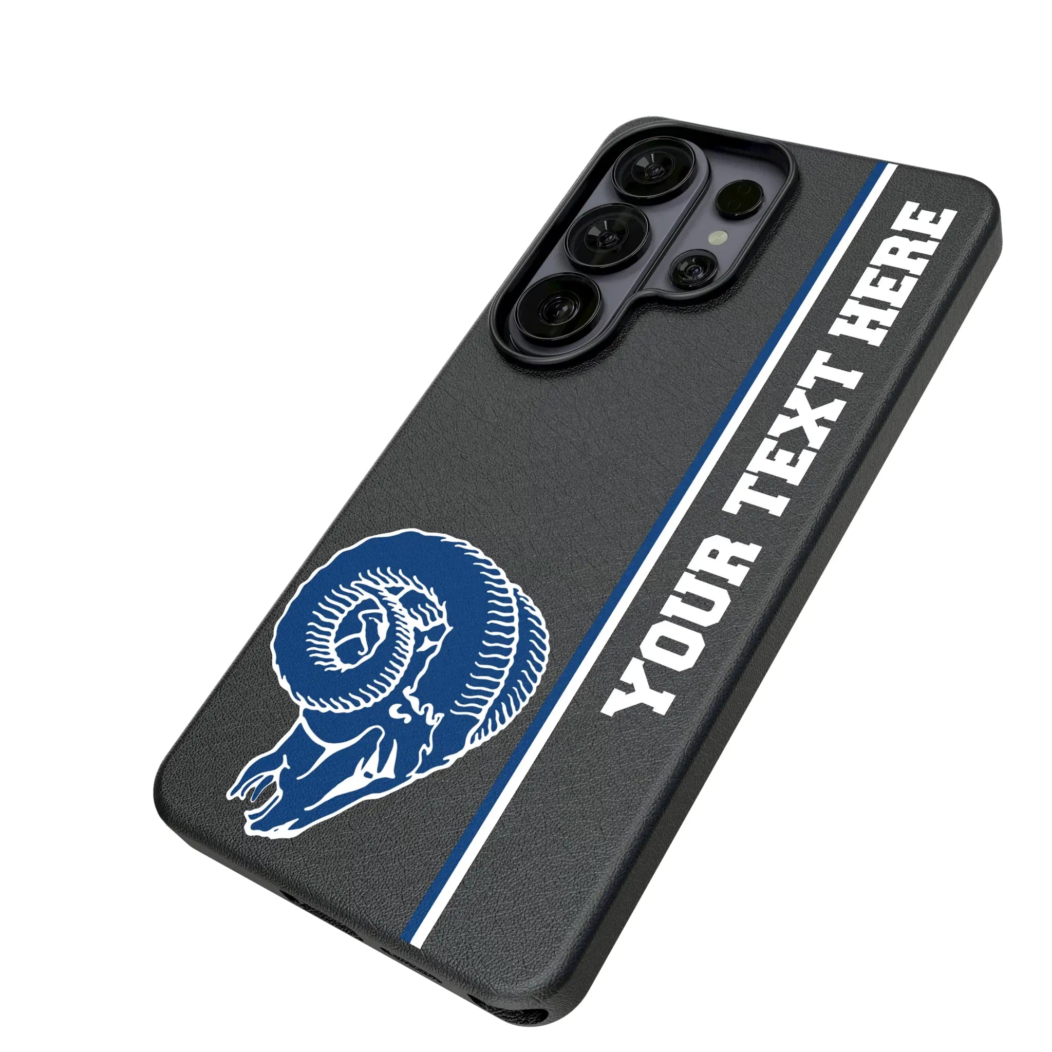 Los Angeles Rams Historic Collection Personalized Sidebard Galaxy MagSafe Compatible Phone Case for Samsung Galaxy - Isometric View#Device_Galaxy S26 Ultra