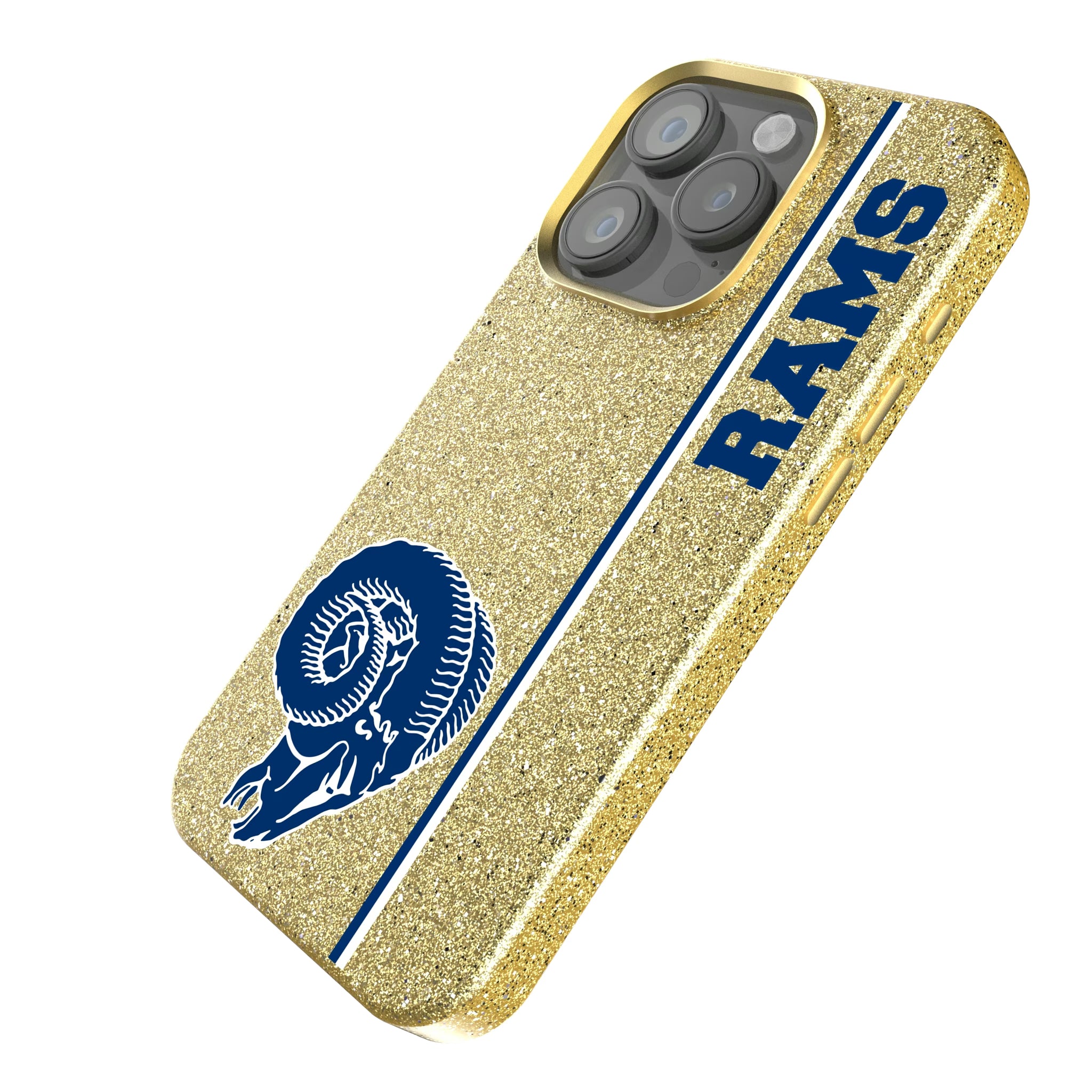 Los Angeles Rams Historic Collection Sidebar iPhone Bling Phone Case for Apple iPhone - Isometric View